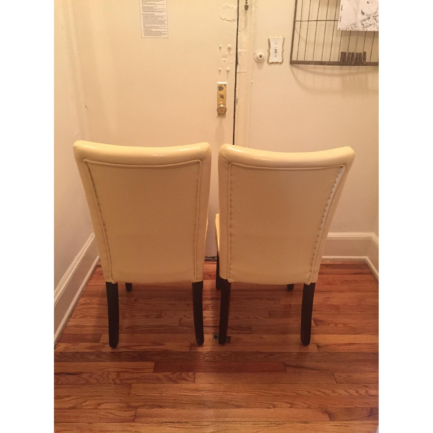 Stein Mart Yellow Faux Leather Chairs - Pair - image-4