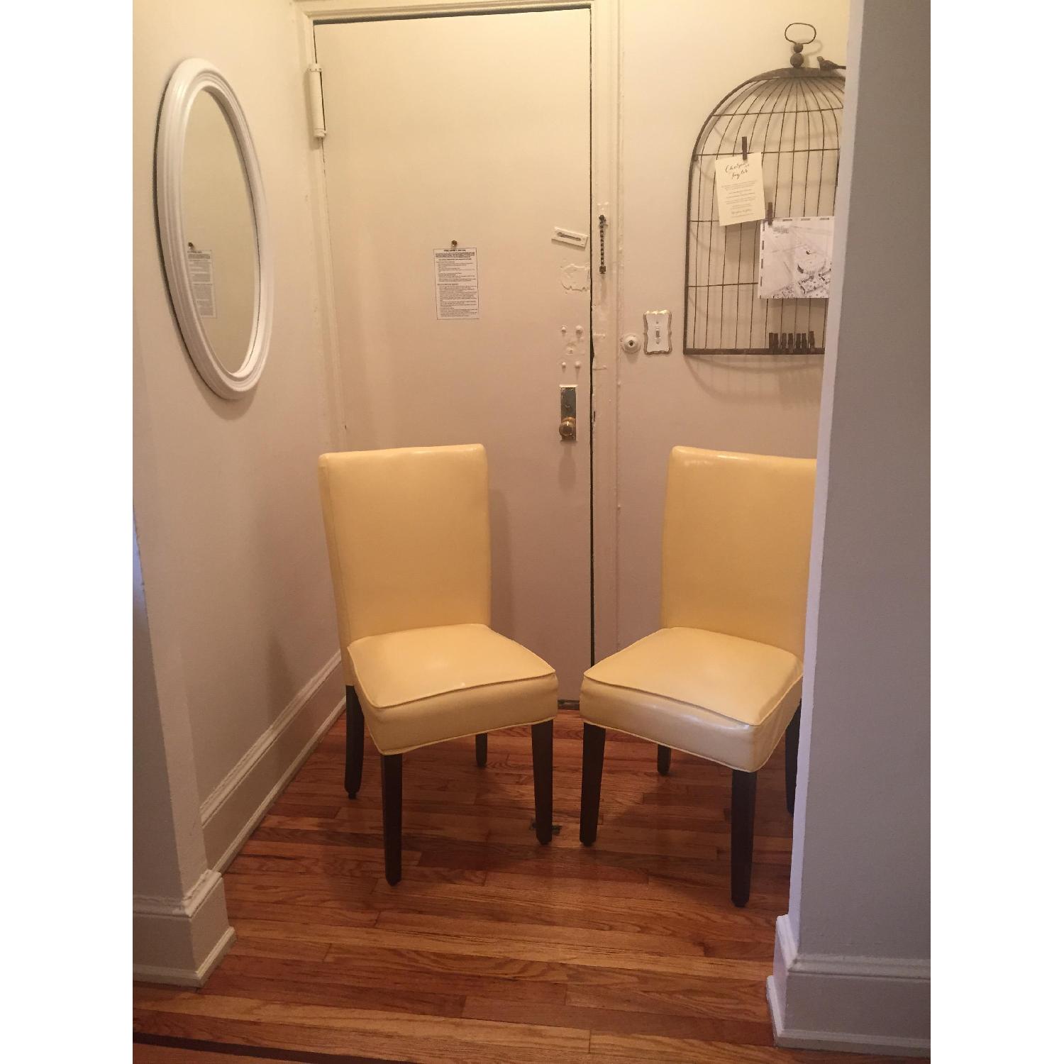 Stein Mart Yellow Faux Leather Chairs - Pair - image-5