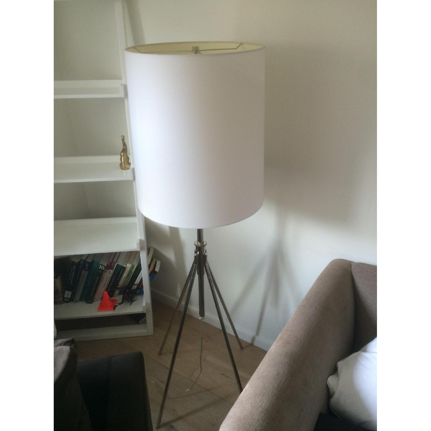 West Elm Adjustable Polished Nickel Metal Floor Lamp - image-1