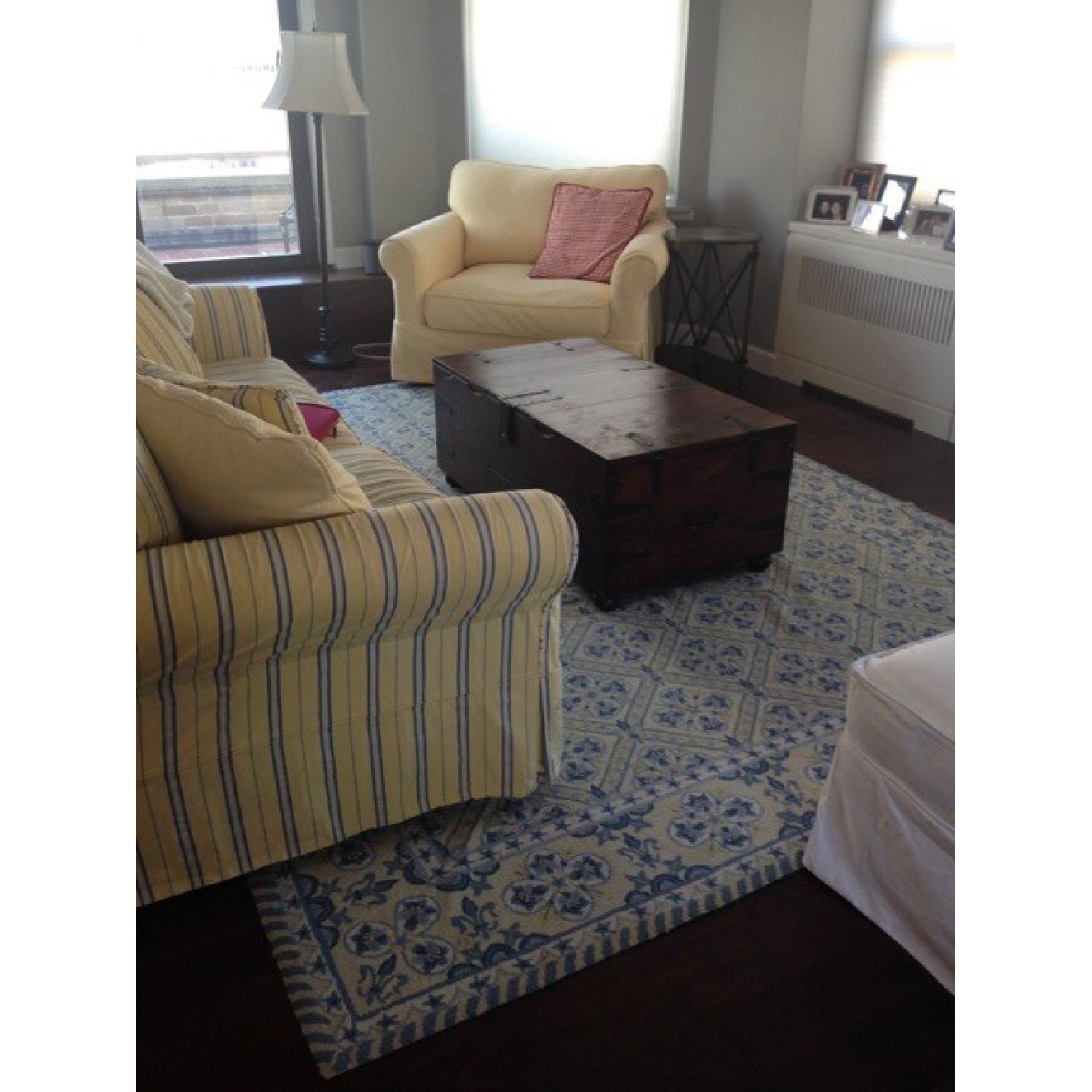 Crate & Barrel Striped Sleeper Sofa - image-3