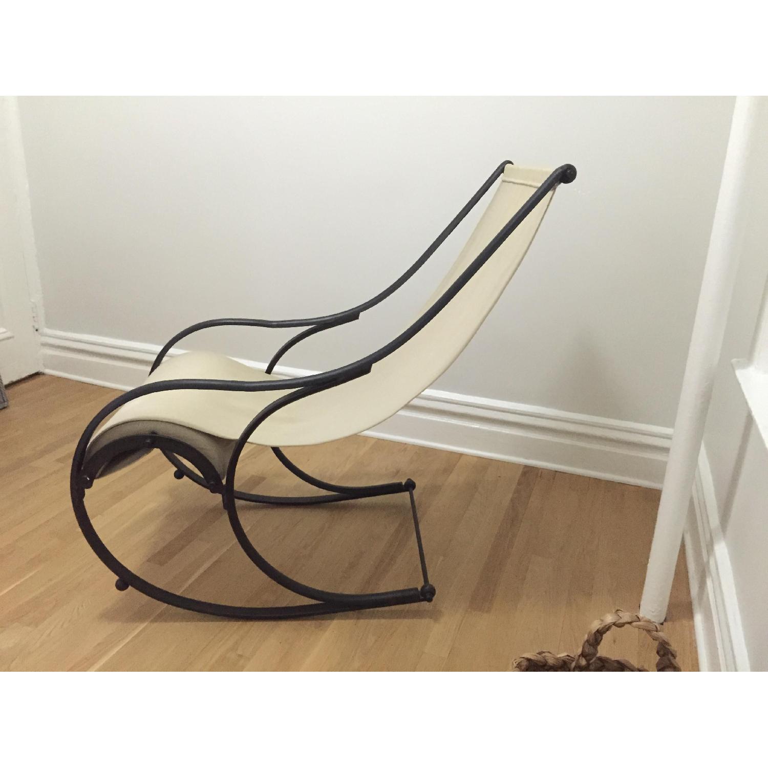 Restoration Hardware 1940's Forged Iron Sling Rocker/ Rocking Chair - image-3