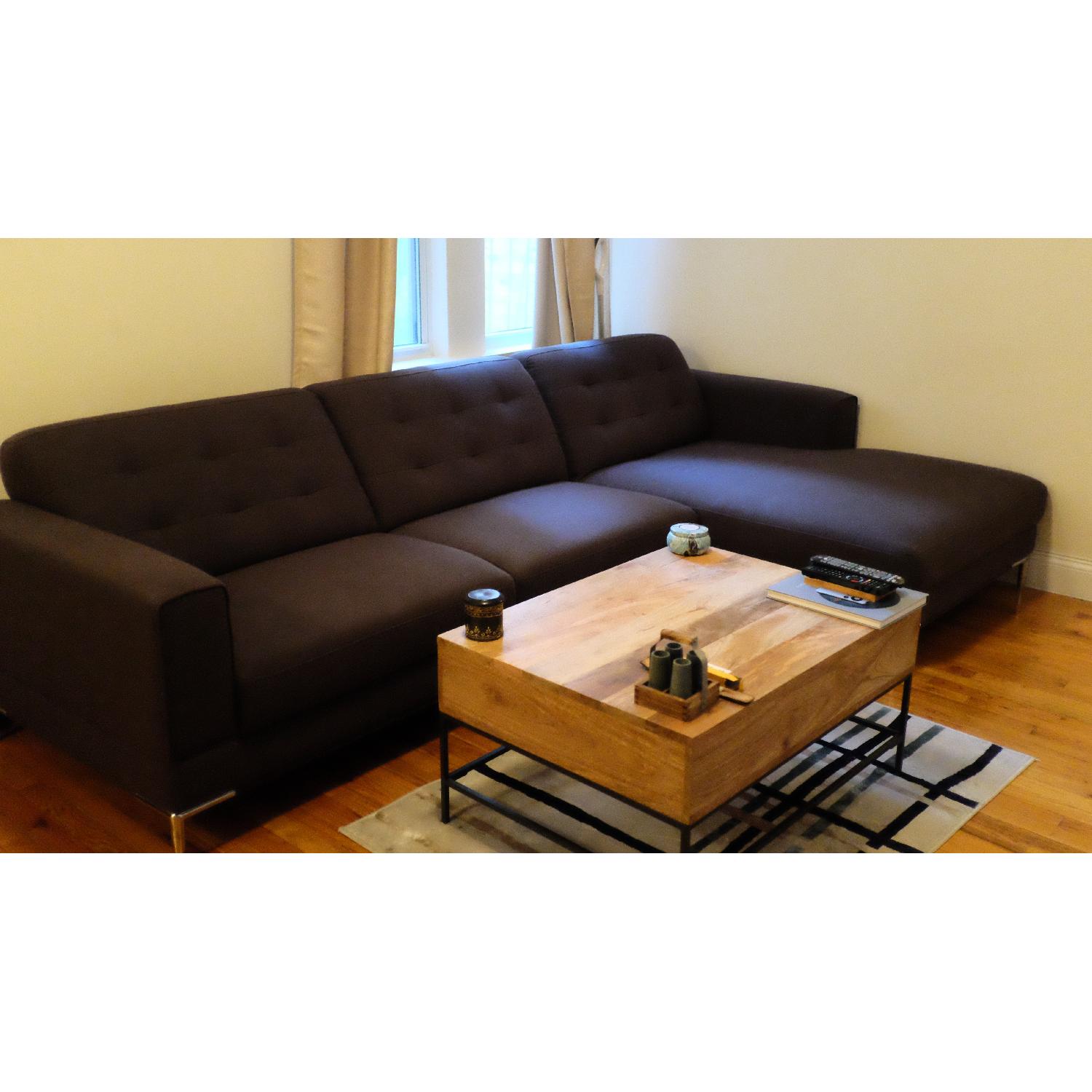 West Elm Industrial Storage Coffee Table - Raw Mango - image-1