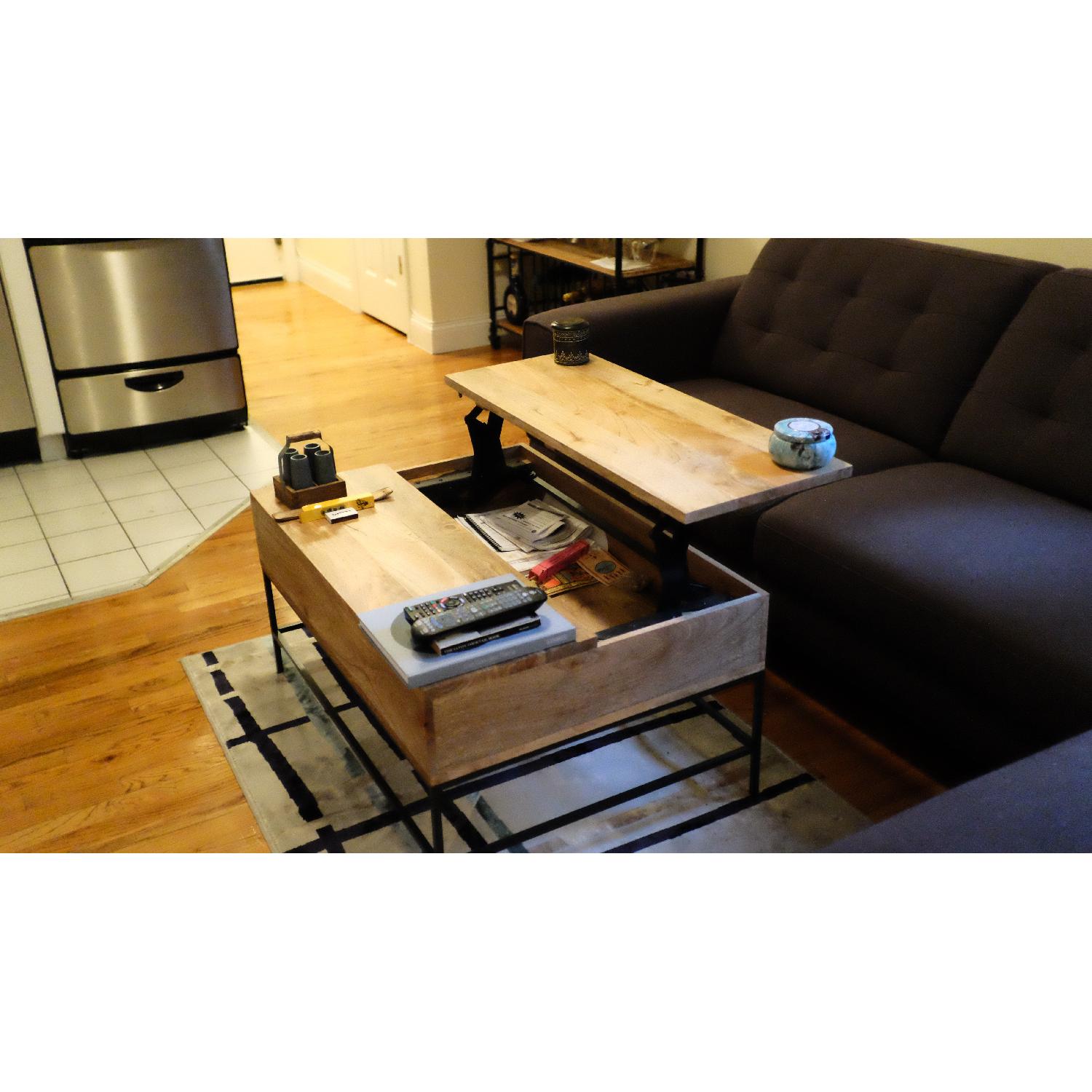 West Elm Industrial Storage Coffee Table - Raw Mango - image-4