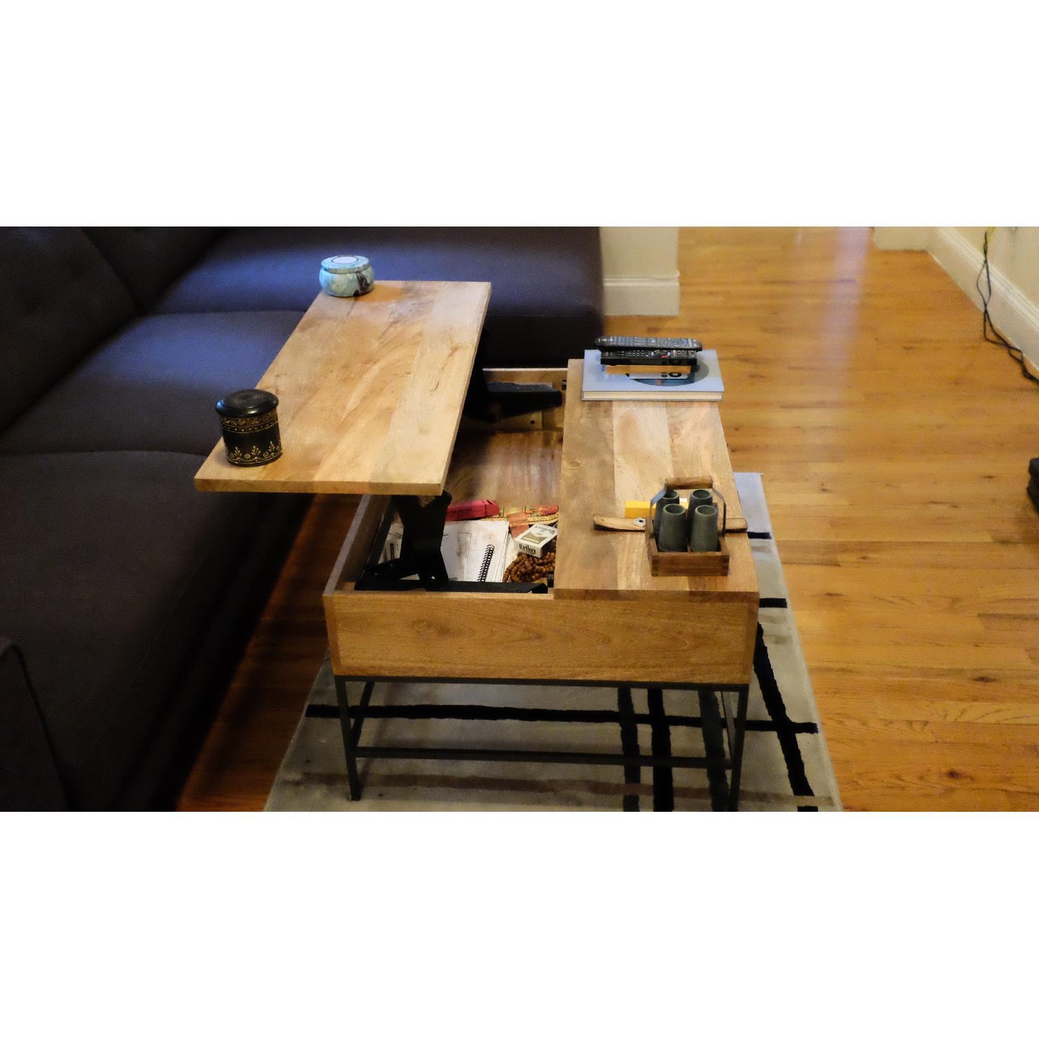 West Elm Industrial Storage Coffee Table - Raw Mango - image-6