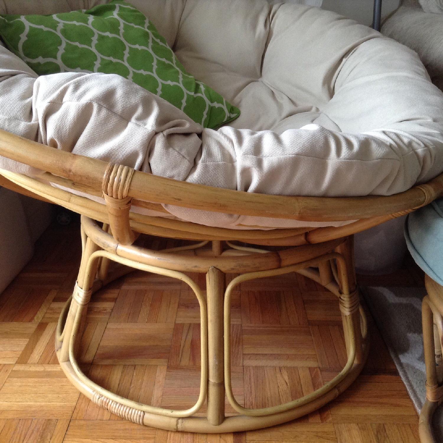Pier 1 Papasan Chair w/ Footstool AptDeco