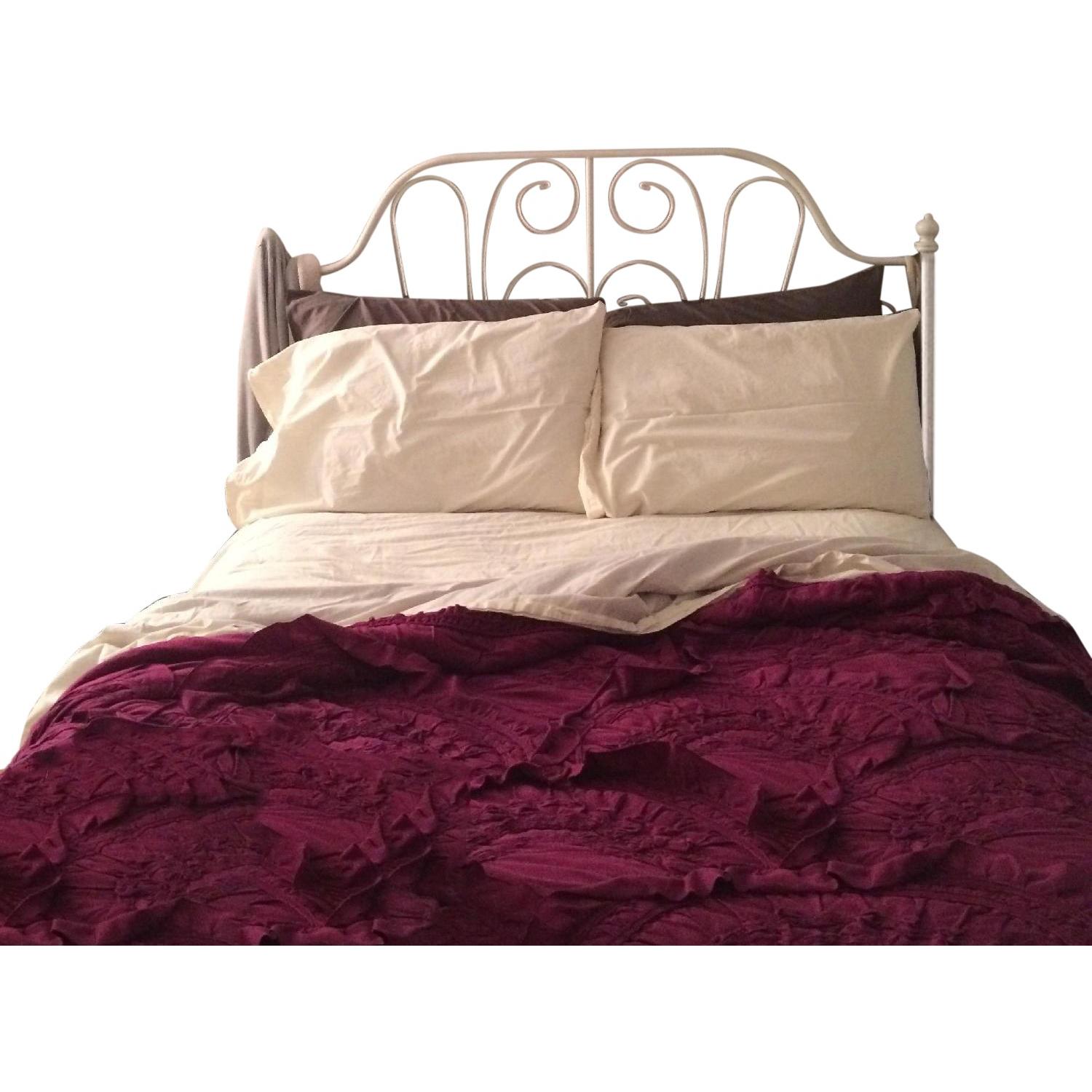 Ikea White Full Size Wrought Iron Bed AptDeco