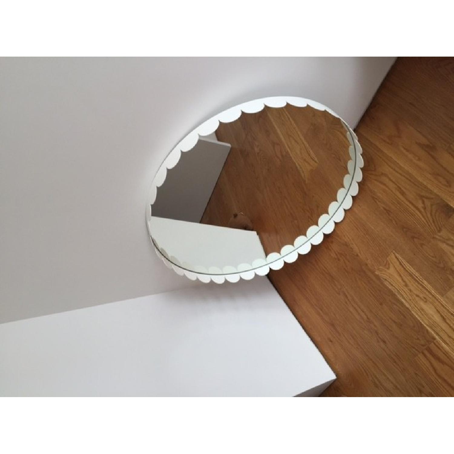 Crate & Barrel Ninna White Round Wall Mirror - image-2