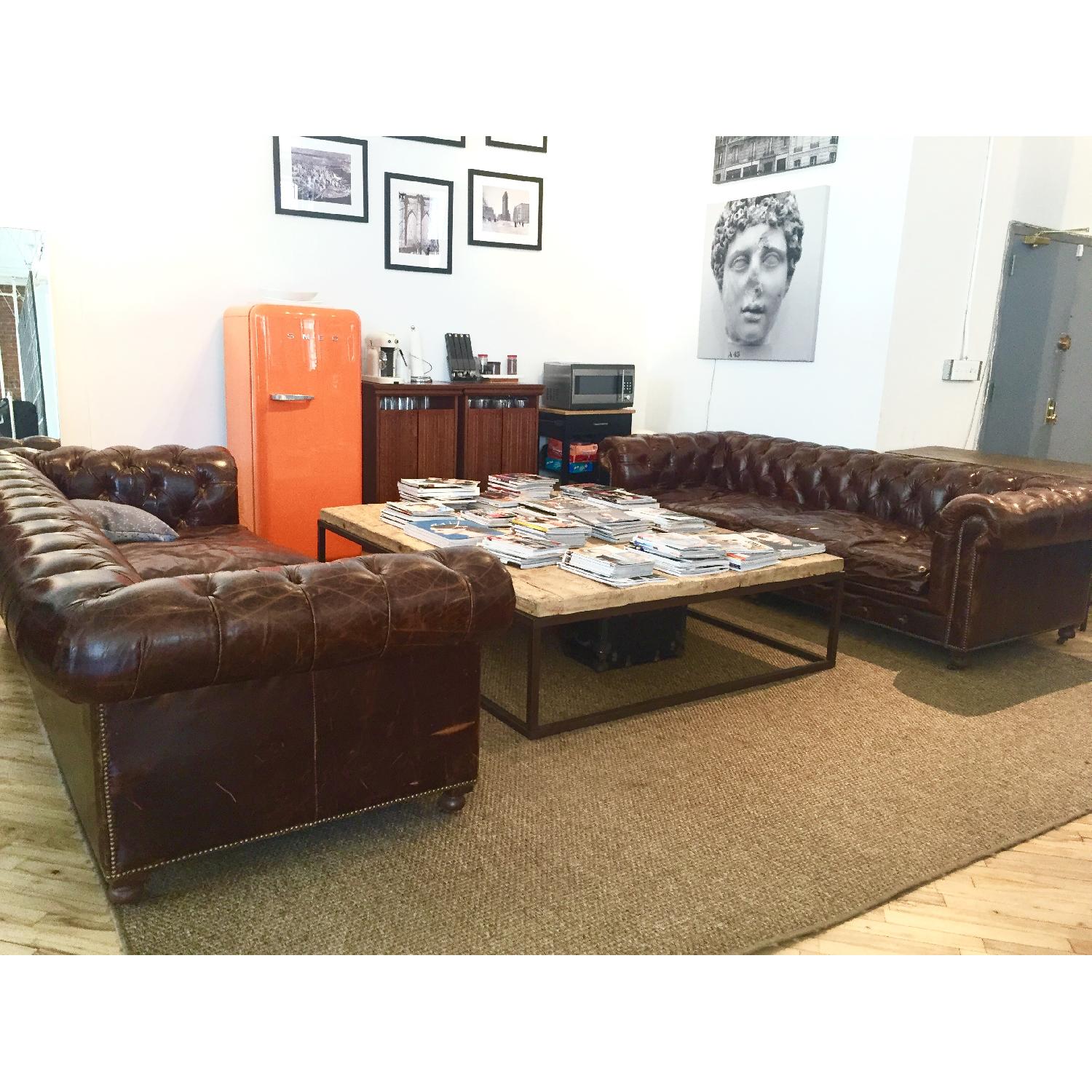 Restoration Hardware Reclaimed French Floorboard Coffee Table - image-5