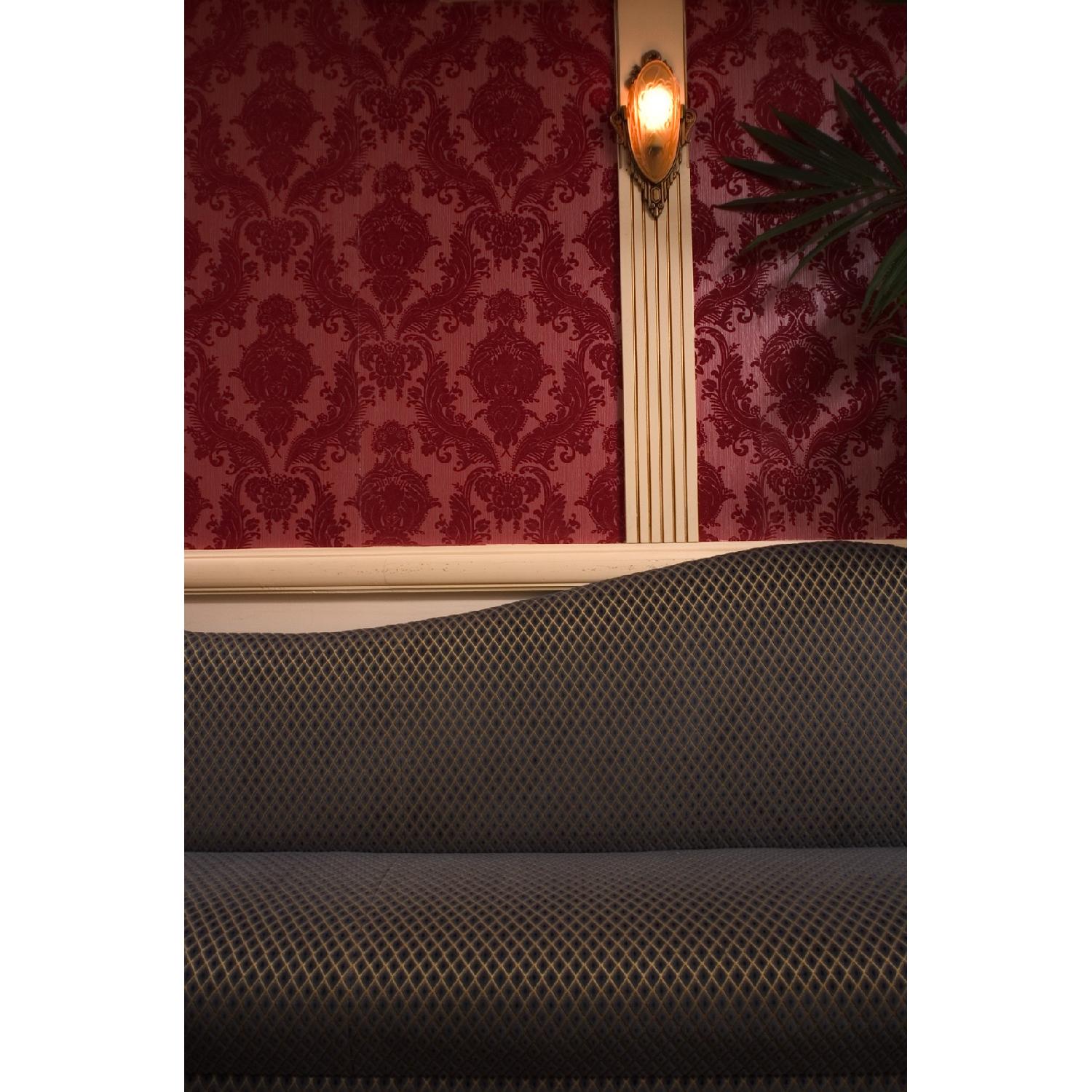 Burgundy & Red Heirloom Velvet Flocked Wallpaper in Damask Pattern - Set of 4 - image-3