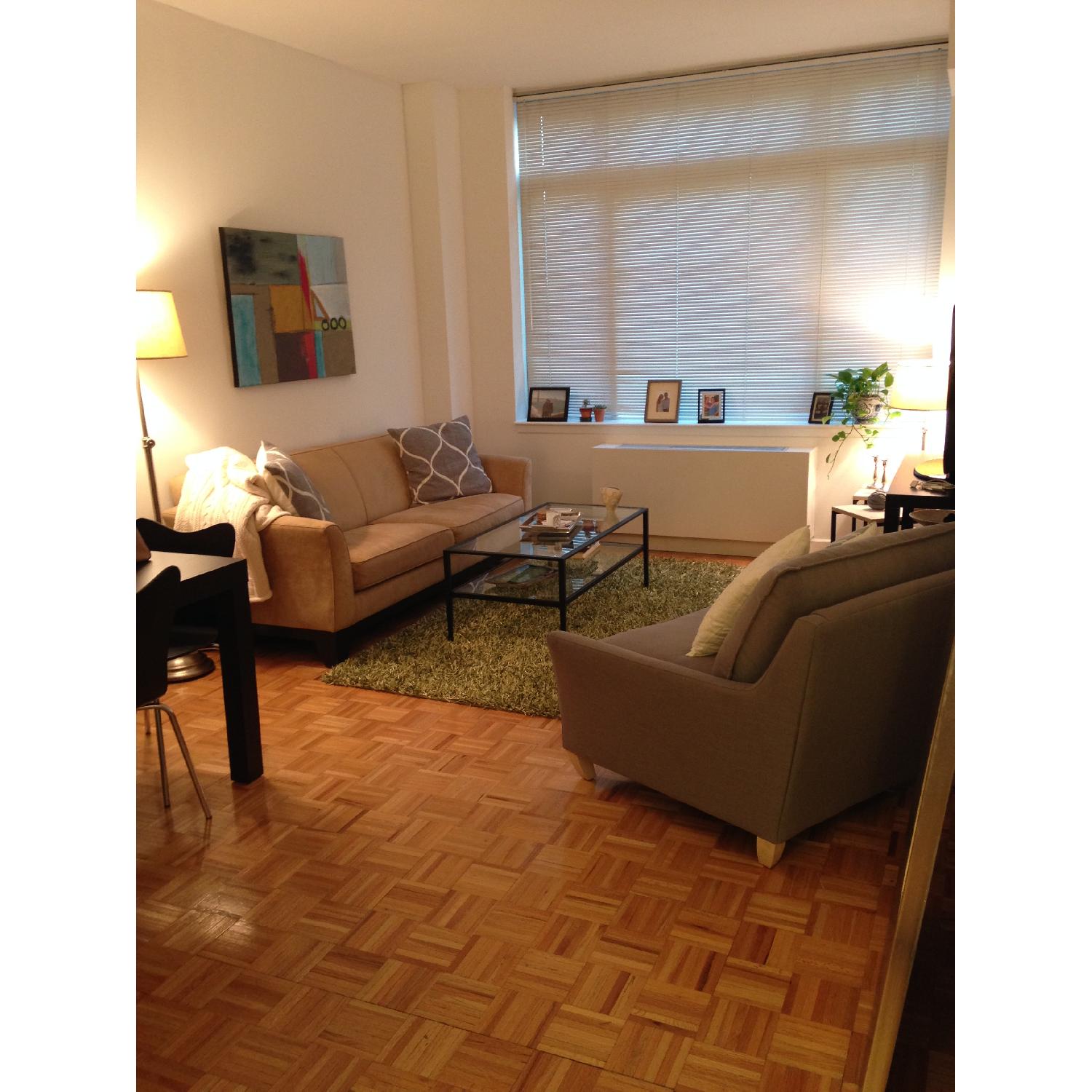 CB2 Green Par Shag Rug - image-5