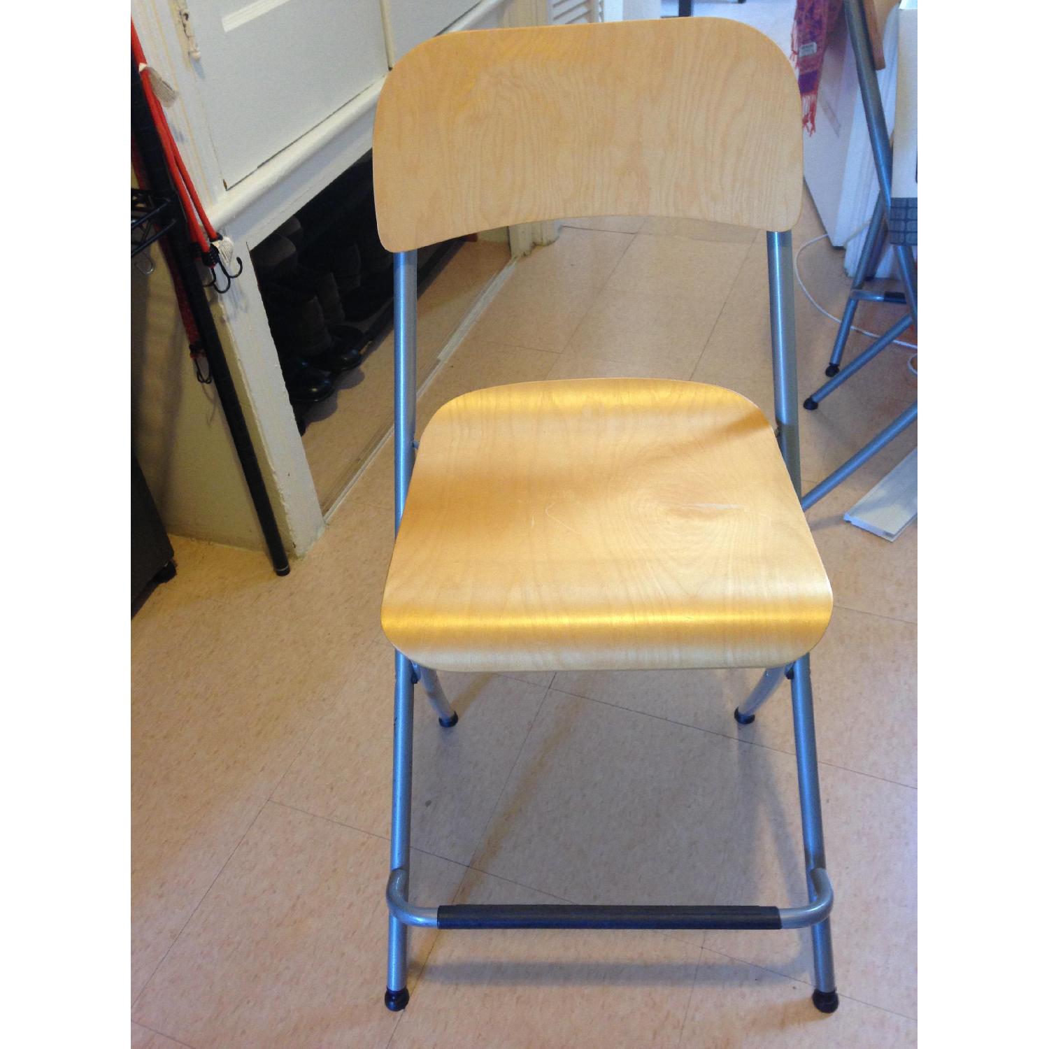 Ikea Wood/Metal Folding Chair - image-1