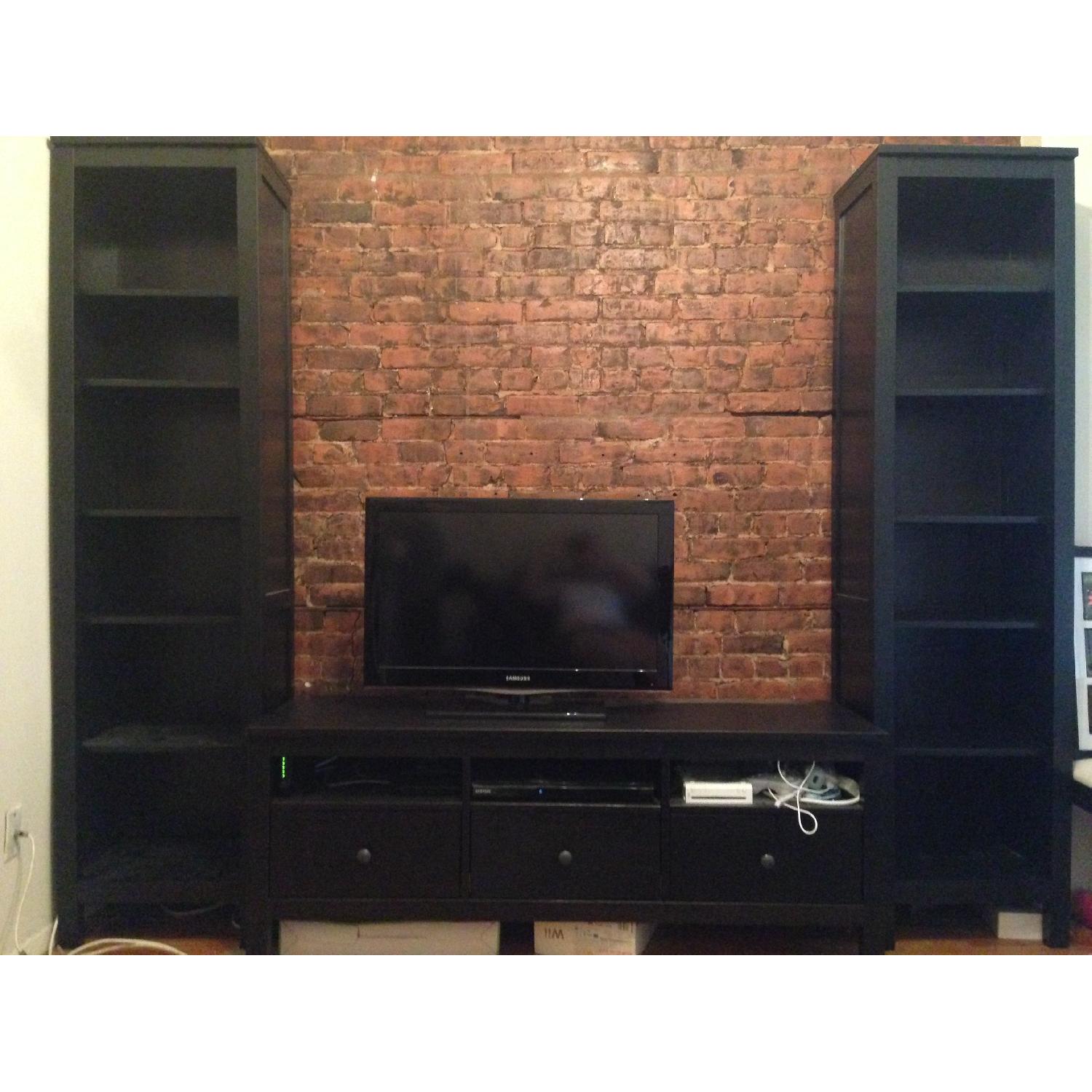 Ikea Hemnes Black-Brown Bookcase - image-1