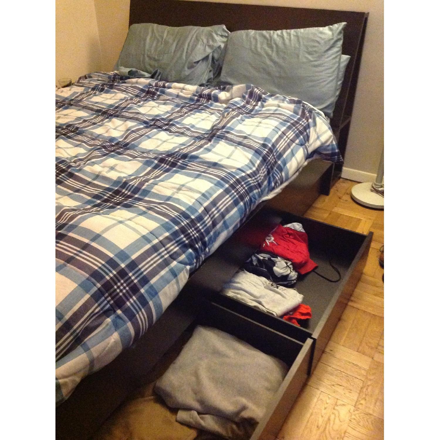 Ikea Queen Size Bed Frame w/ Storage - image-3