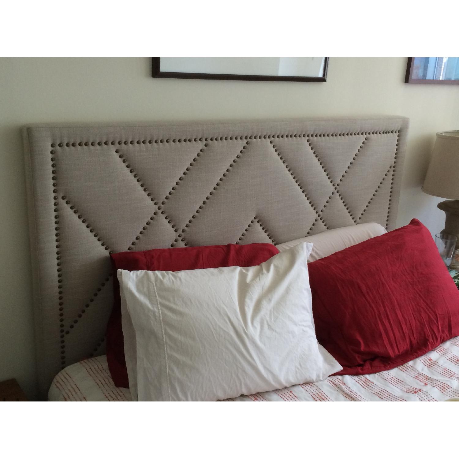 West Elm Patterned Nailhead Headboard - image-1