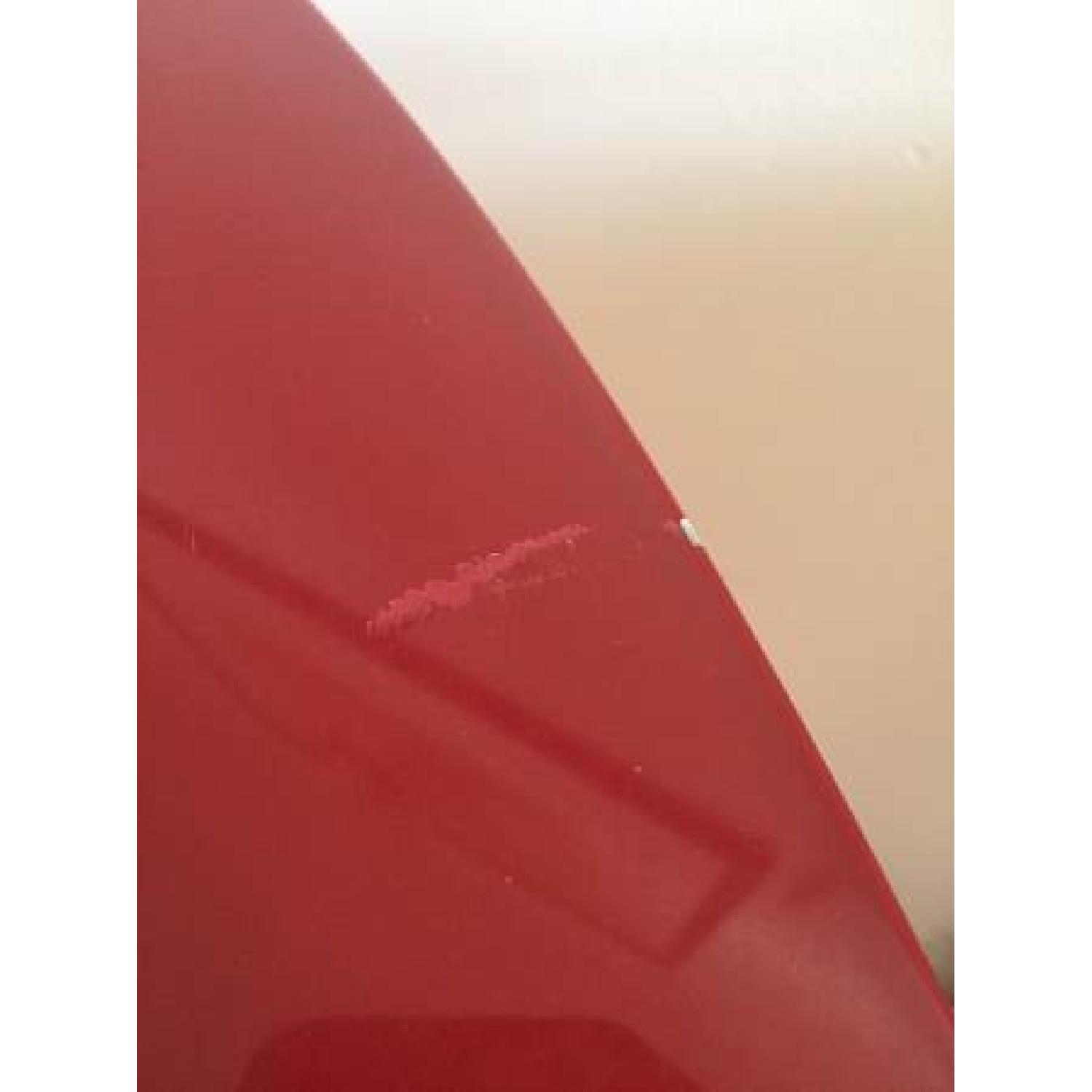 Crate & Barrel Cherry Red Circular Dining Table - image-1