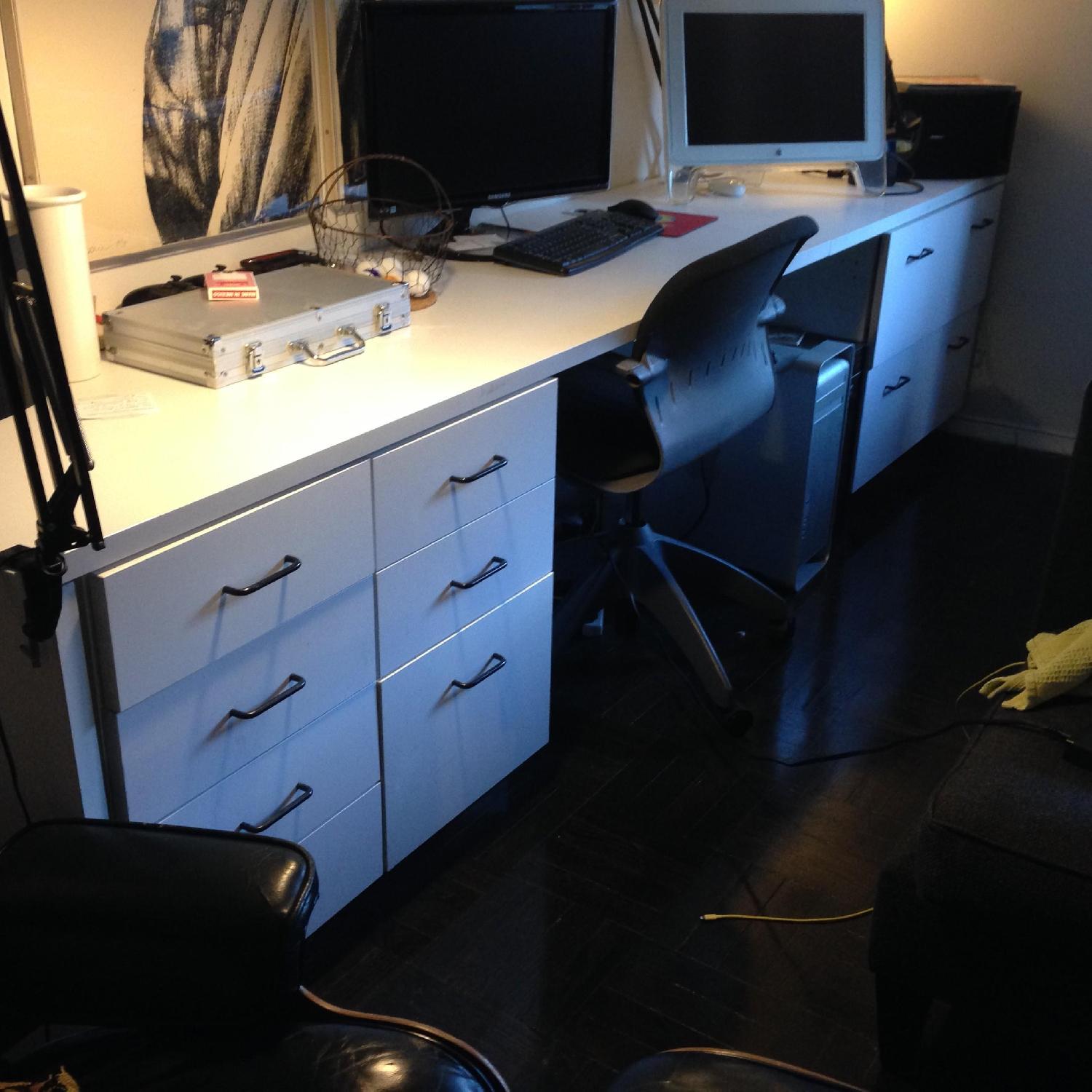 Techline Long Desk With Cabinets - image-2