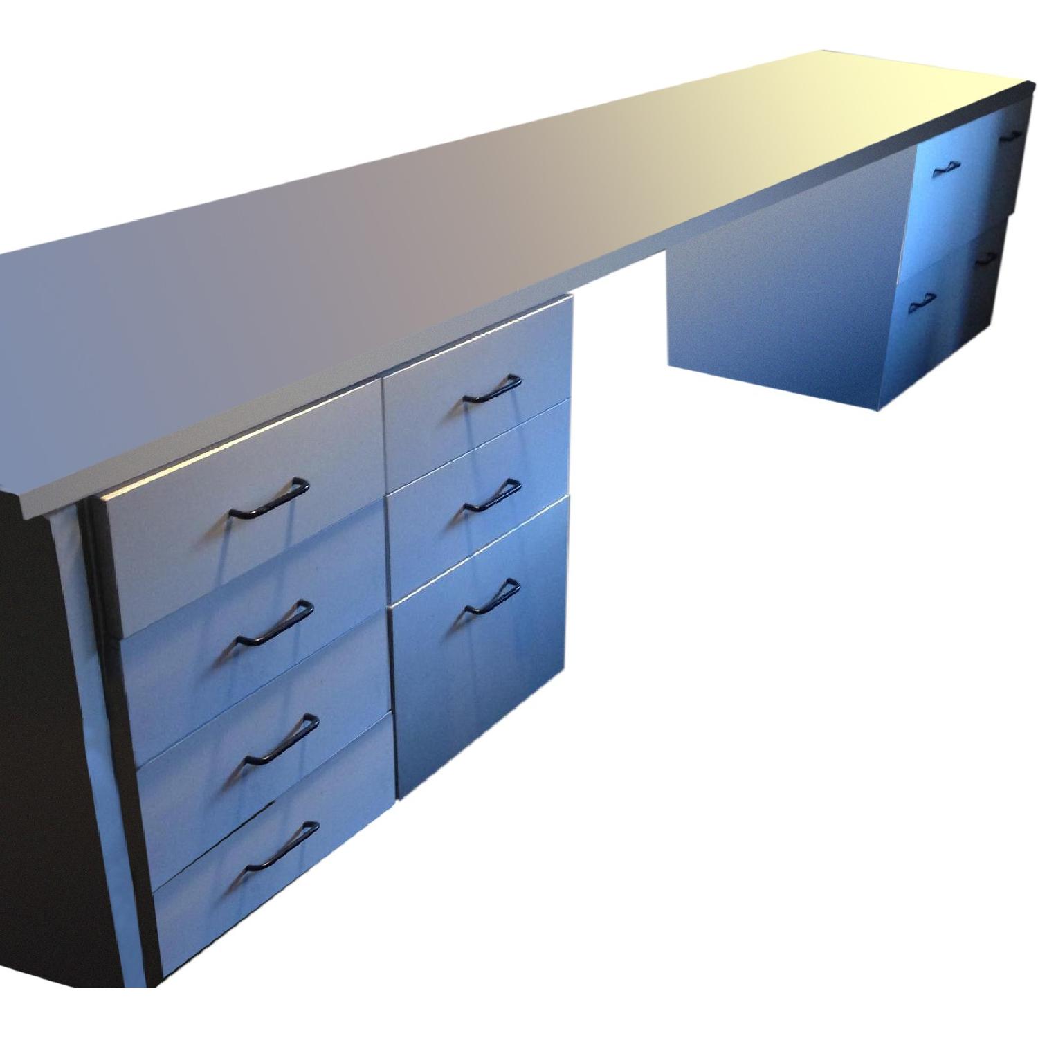 Techline Long Desk With Cabinets - image-0
