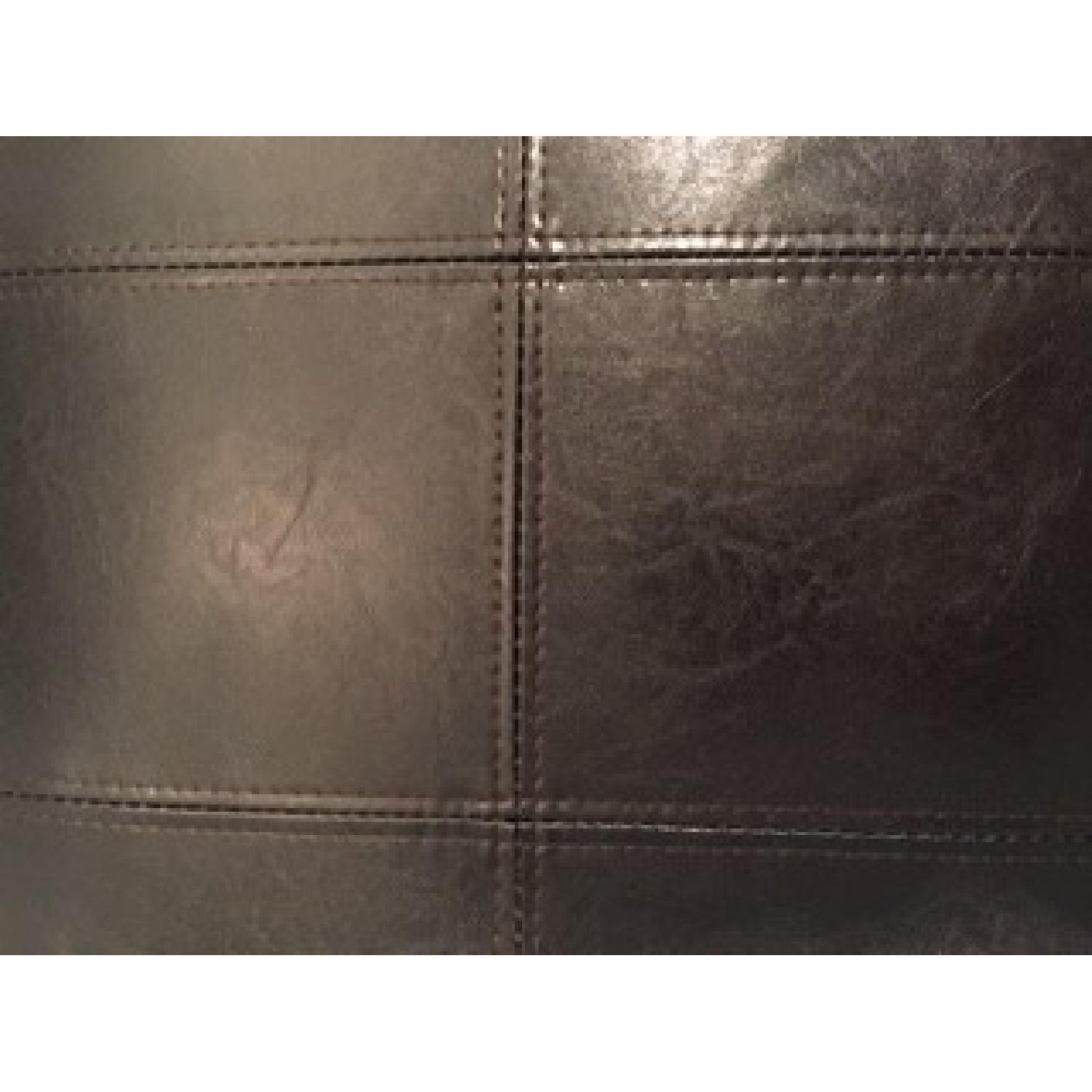 Leather & Wood Storage Ottoman - image-3