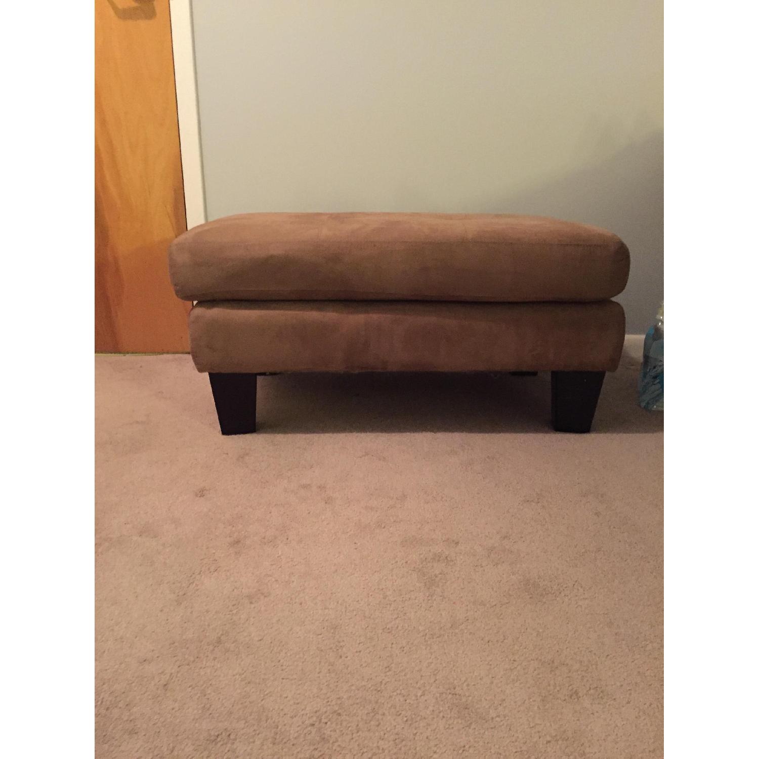 Bob's Suede Sectional Sofa with Chaise + Chair & Ottoman + 4 Pillows