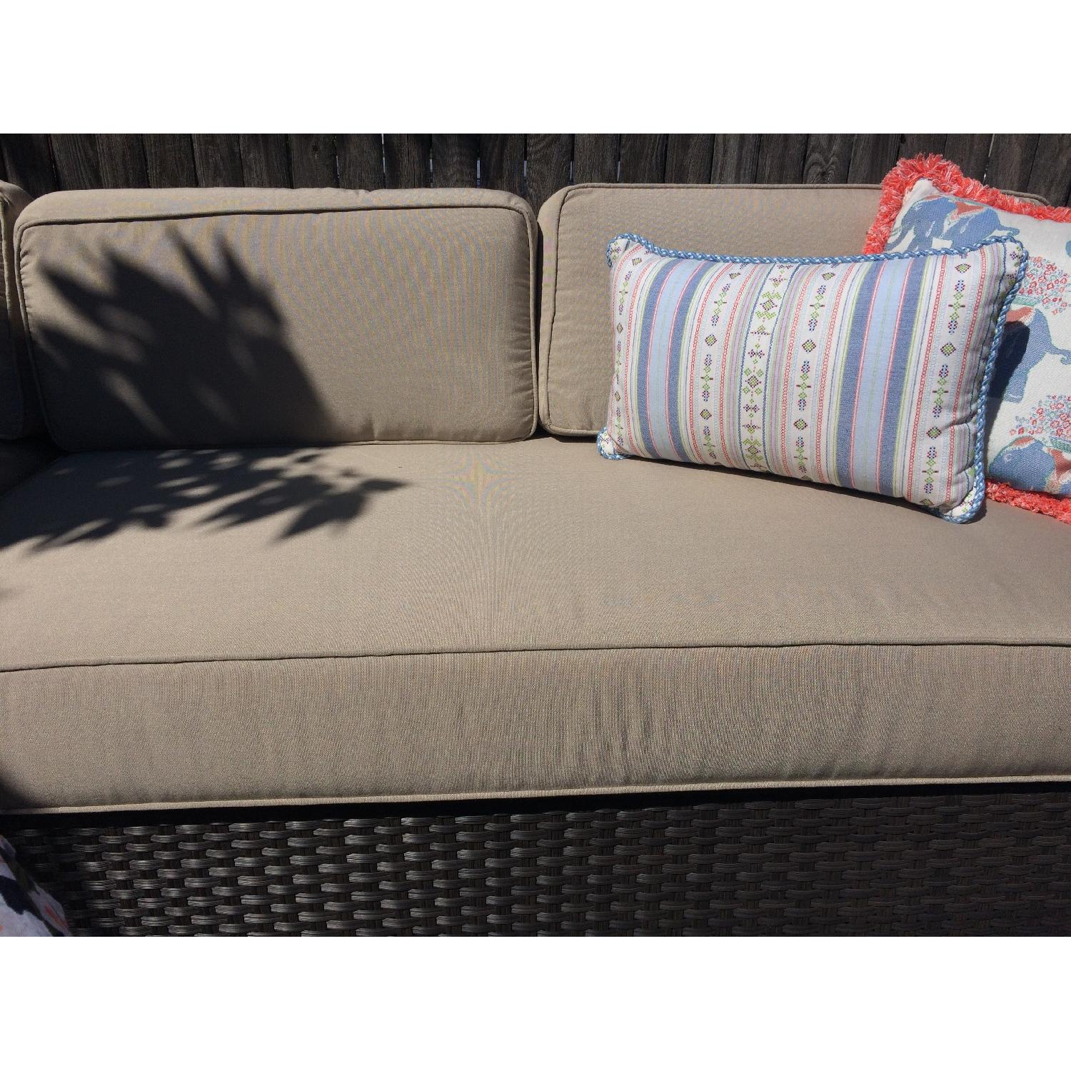 Crate & Barrel Outdoor Ventura 4-Piece Sectional with Sunbrella Cushions + Coffee Table - image-4