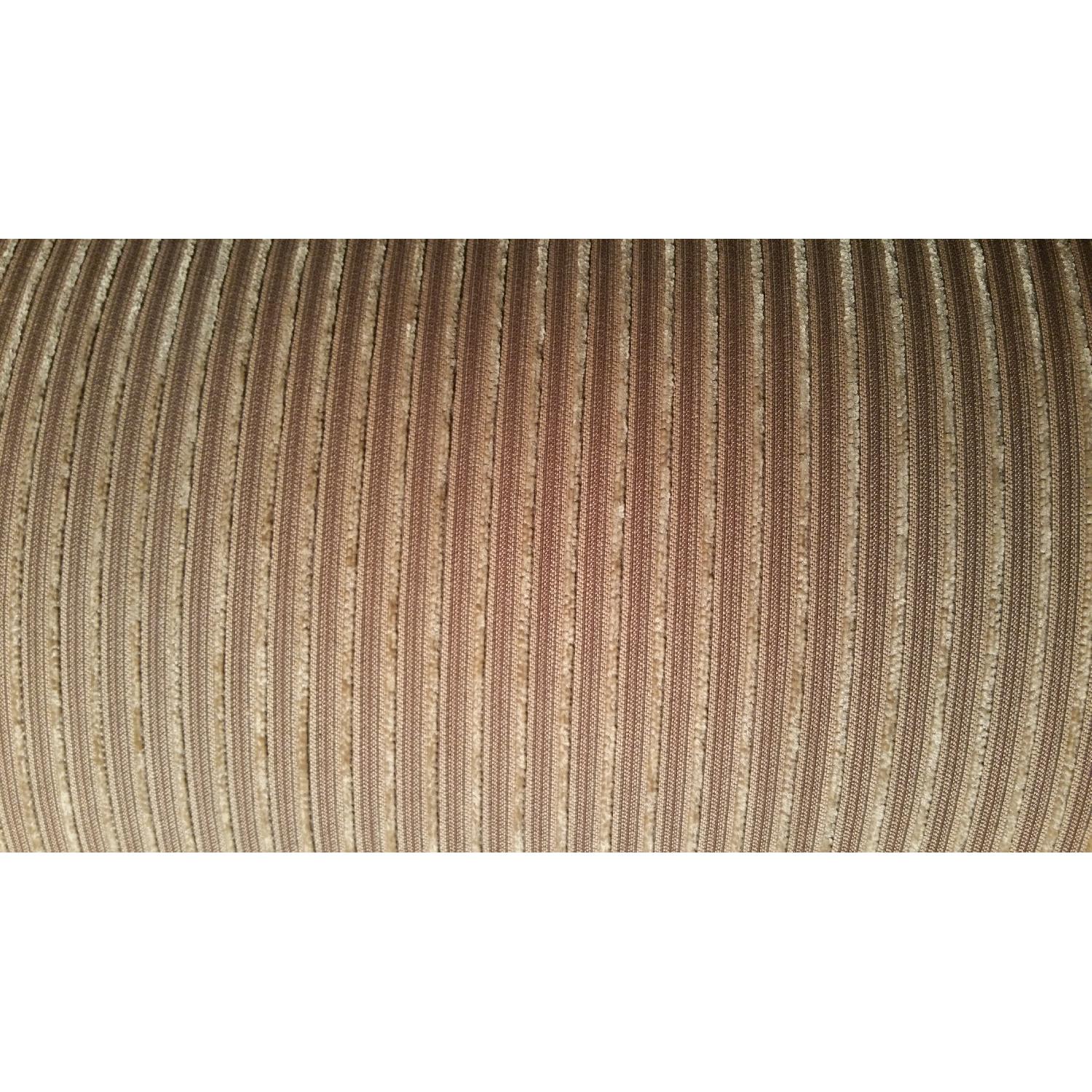 Desk Chair Wood Trimmed Gold and Earth Tone Sofa - image-4