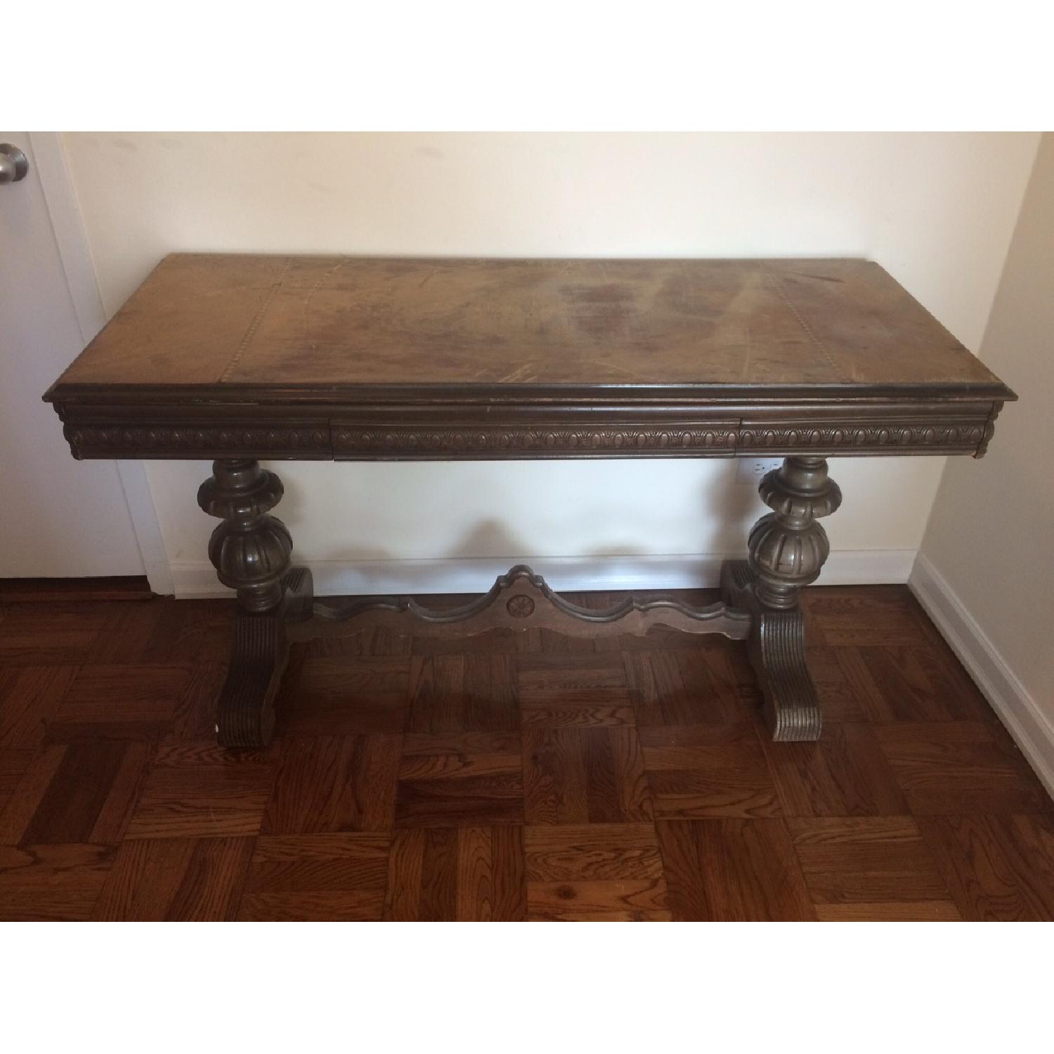 Antique Library Table - image-1