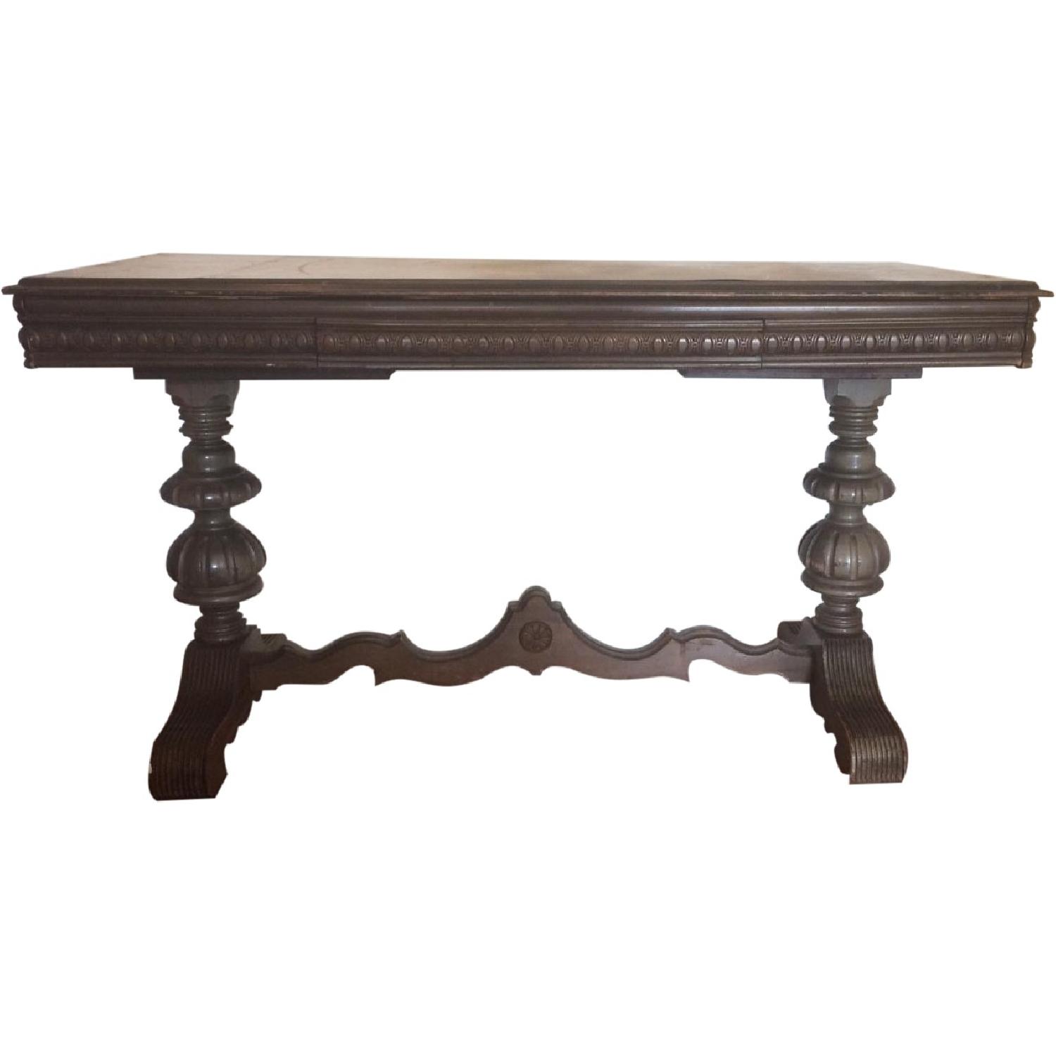 Antique Library Table - image-0