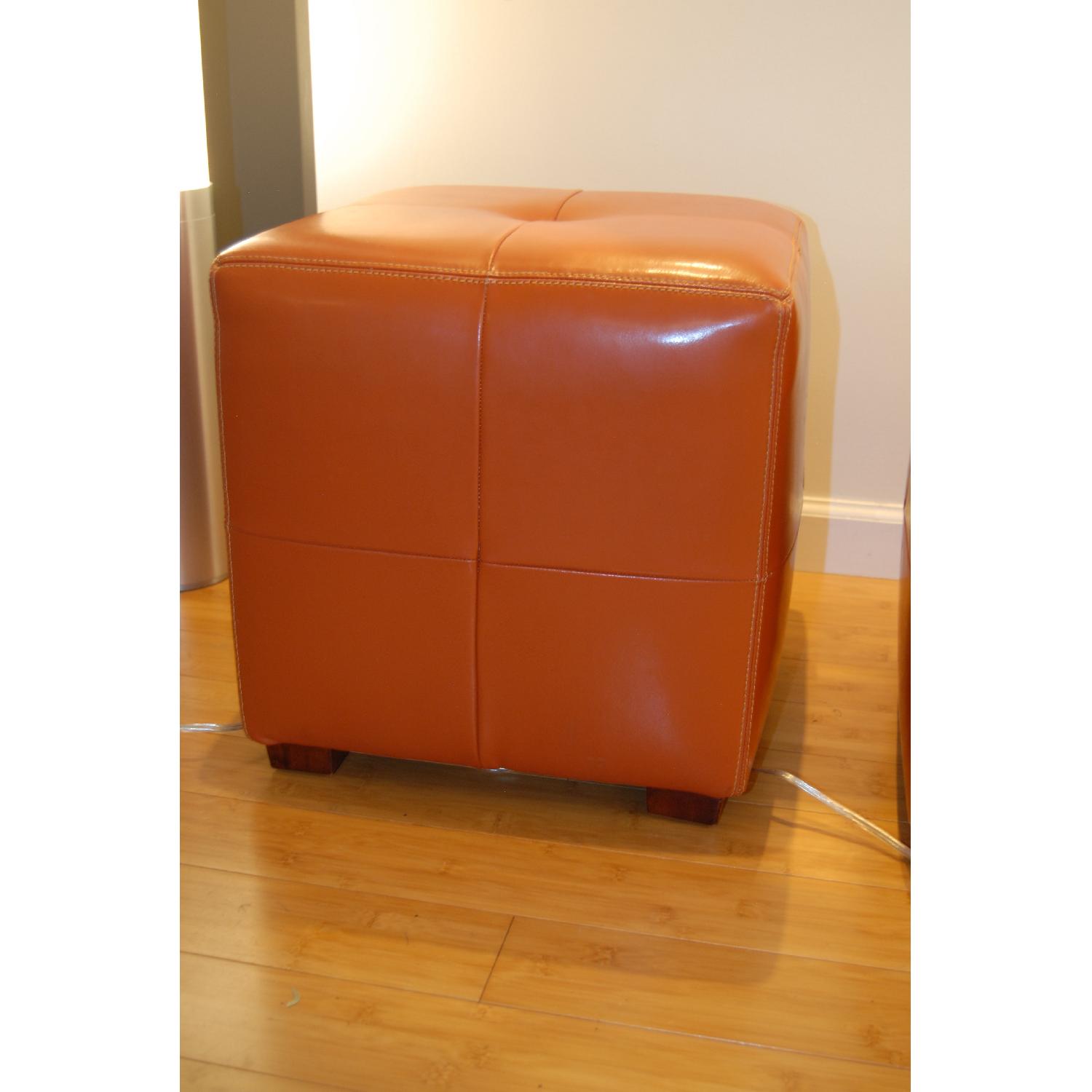Pottery Barn Sullivan Leather Cubes - image-3
