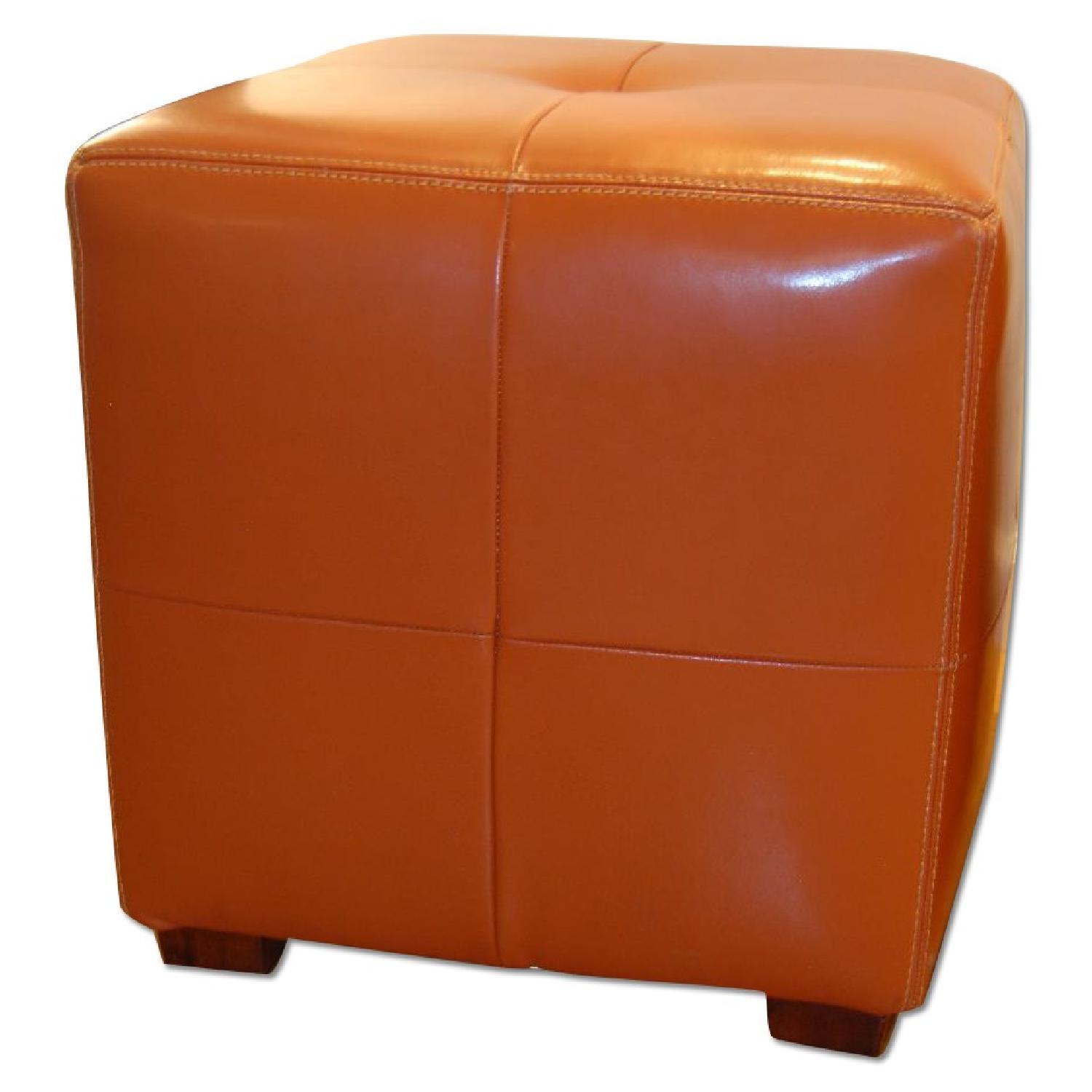 Pottery Barn Sullivan Leather Cubes - image-0