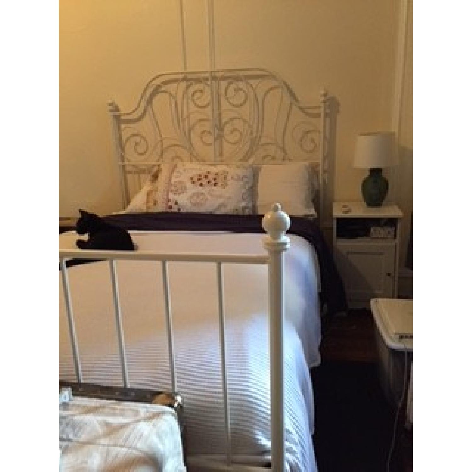 Ikea Leirvik Full Size Bed Frame with Sultan Luroy Slatted Base - image-1