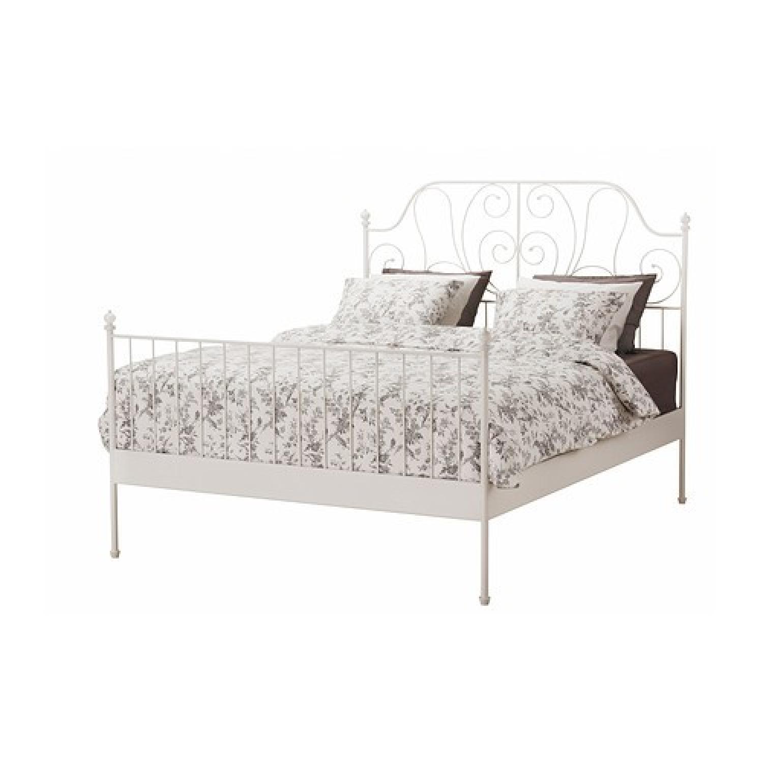Ikea Leirvik Full Size Bed Frame With Sultan Luroy Slatted Base AptDeco