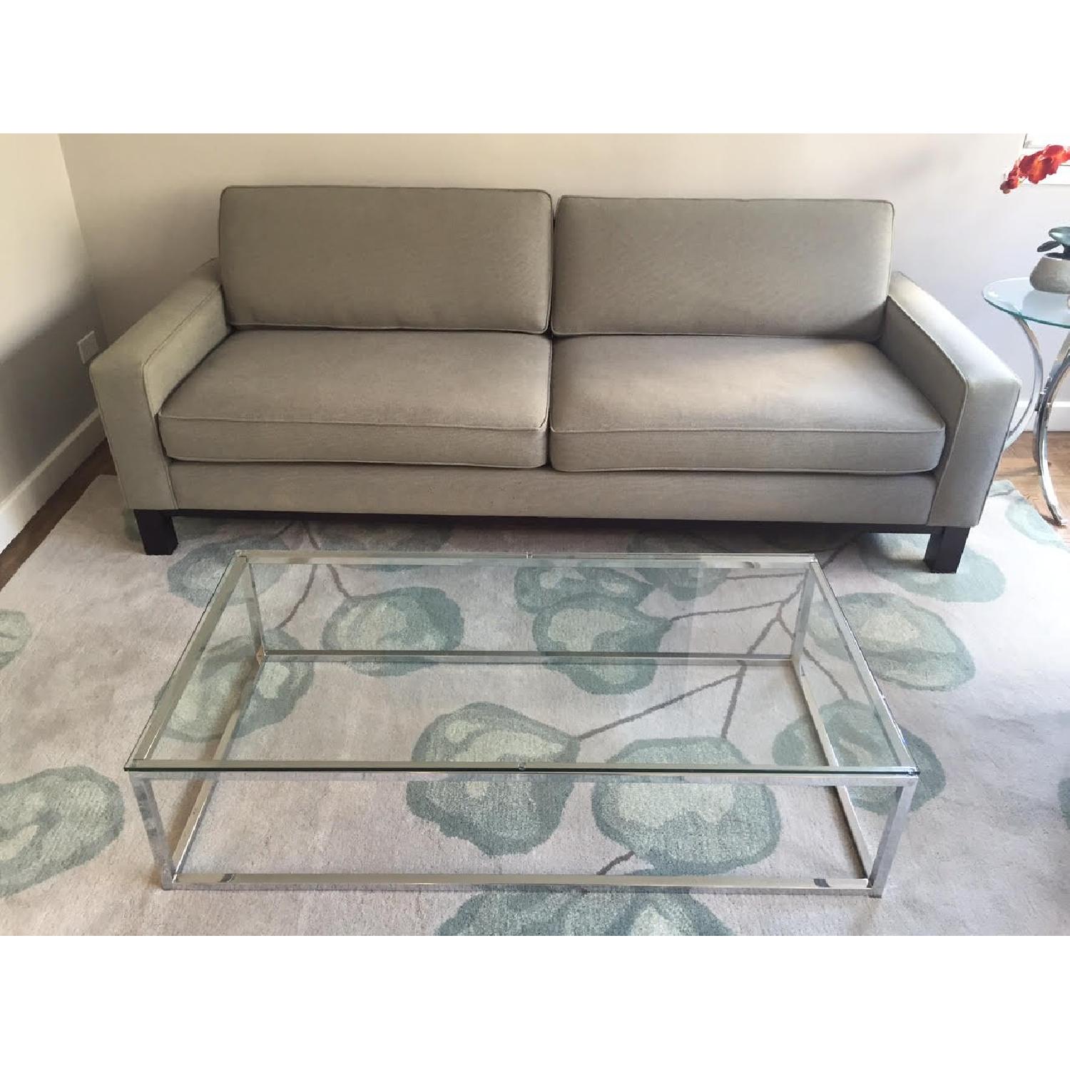 CB2 Glass & Chrome Coffee Table AptDeco