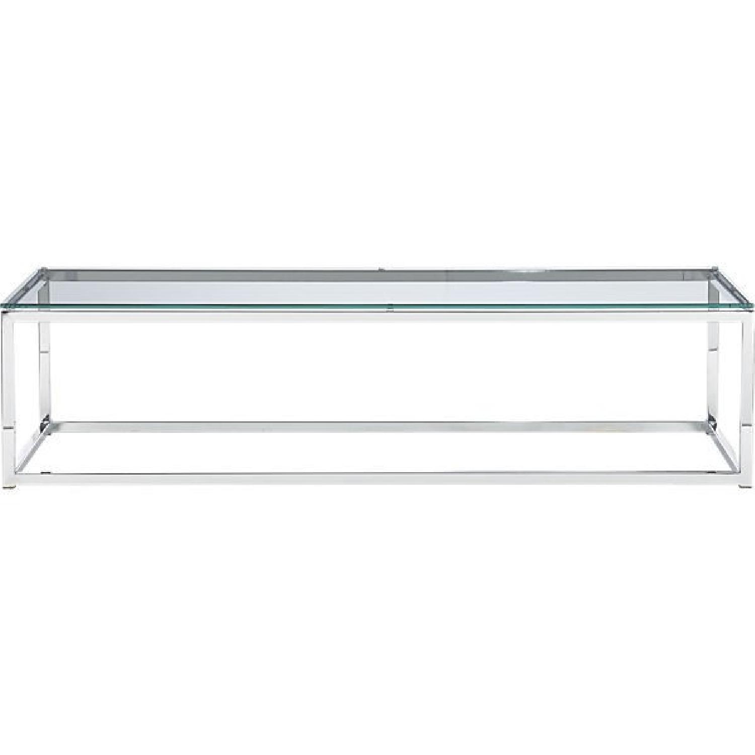 CB2 Glass & Chrome Coffee Table - image-2