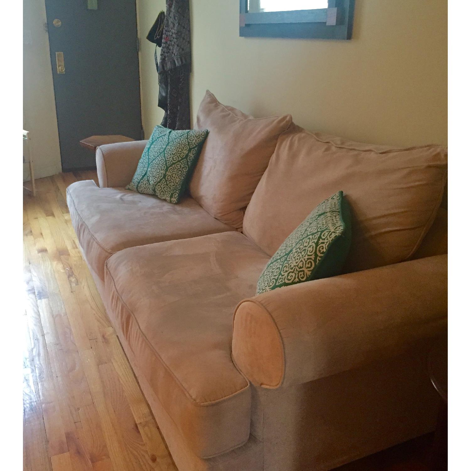 Flexsteel Tan Microfiber Couch - image-2