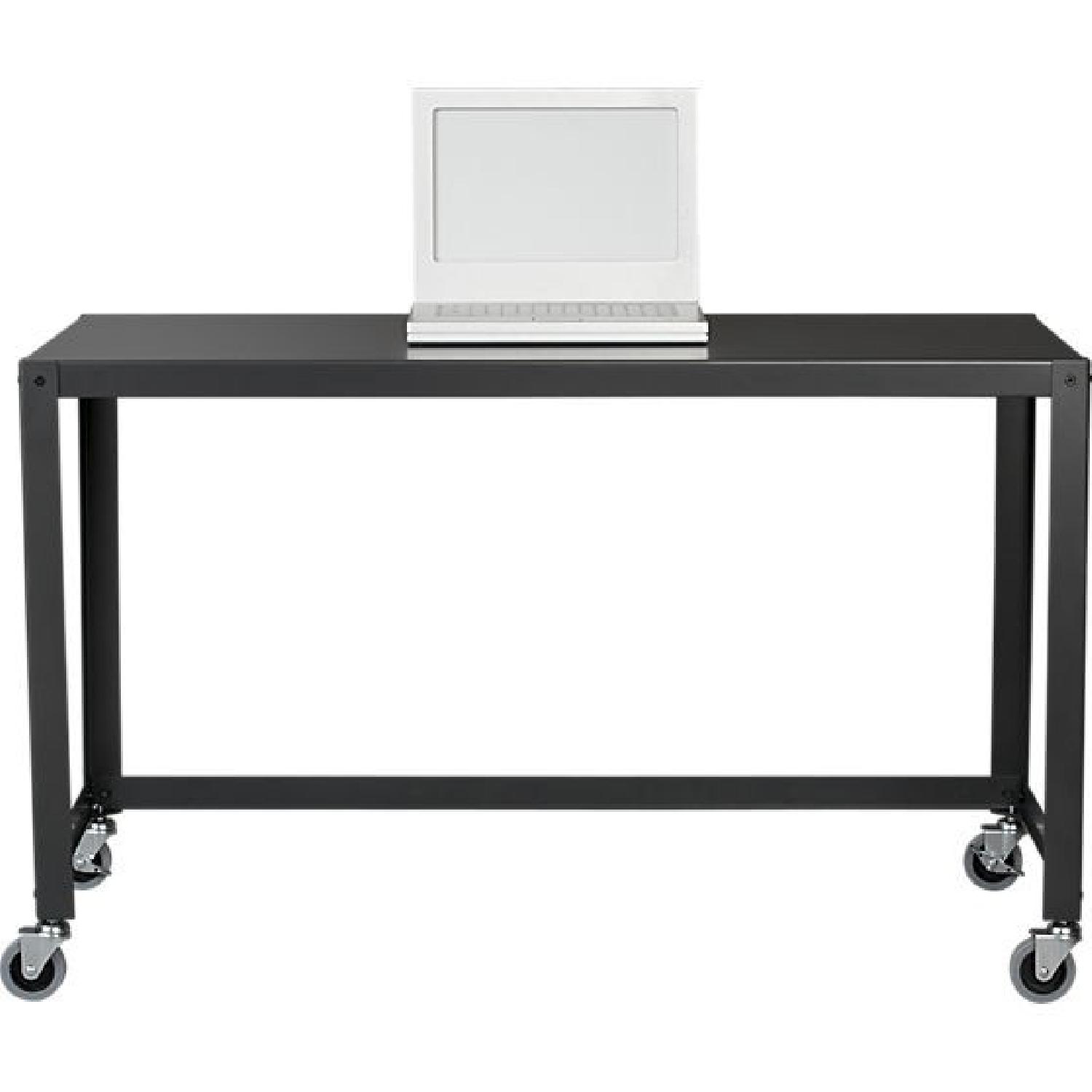 CB2 Go-Cart Carbon Grey Rolling Desk - image-3