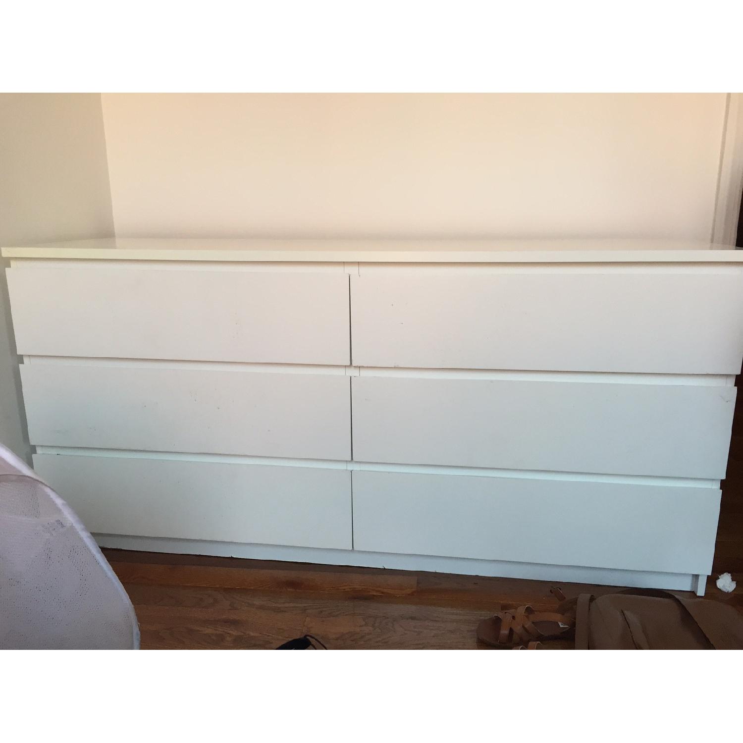 Ikea Malm White 6Drawer Dresser AptDeco