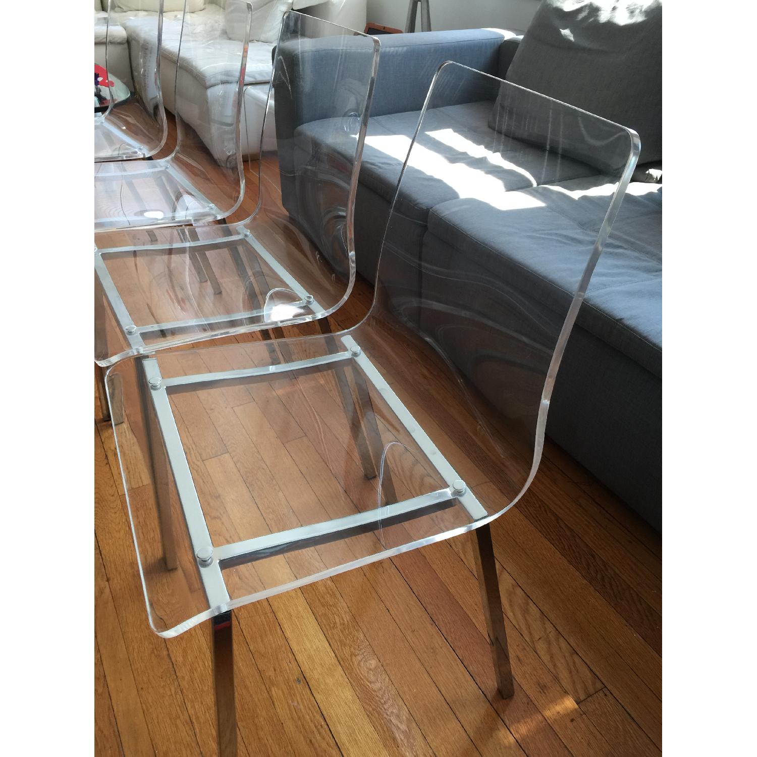 CB2 Vapor Acrylic Chairs - Set of 4 - image-5