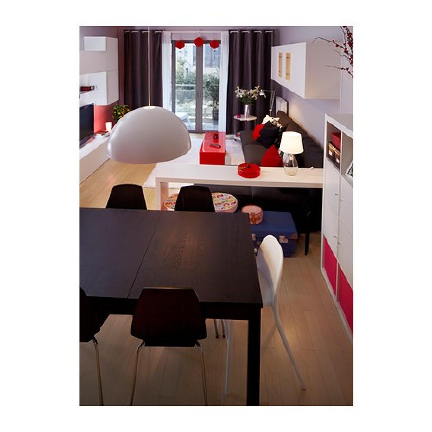 Ikea Bjursta Black-Brown Extendable Dining Table w/ 4 Stefan