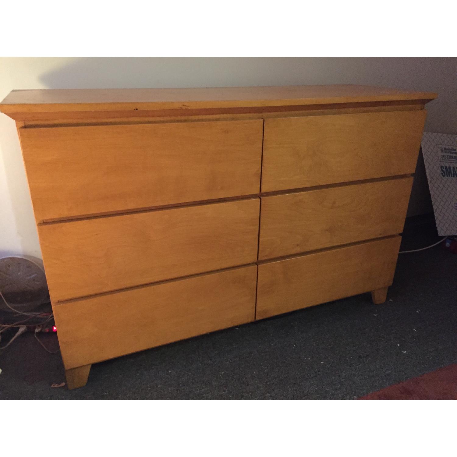 Gothic Cabinet Craft 6-Drawer Golden Oak Dresser - AptDeco