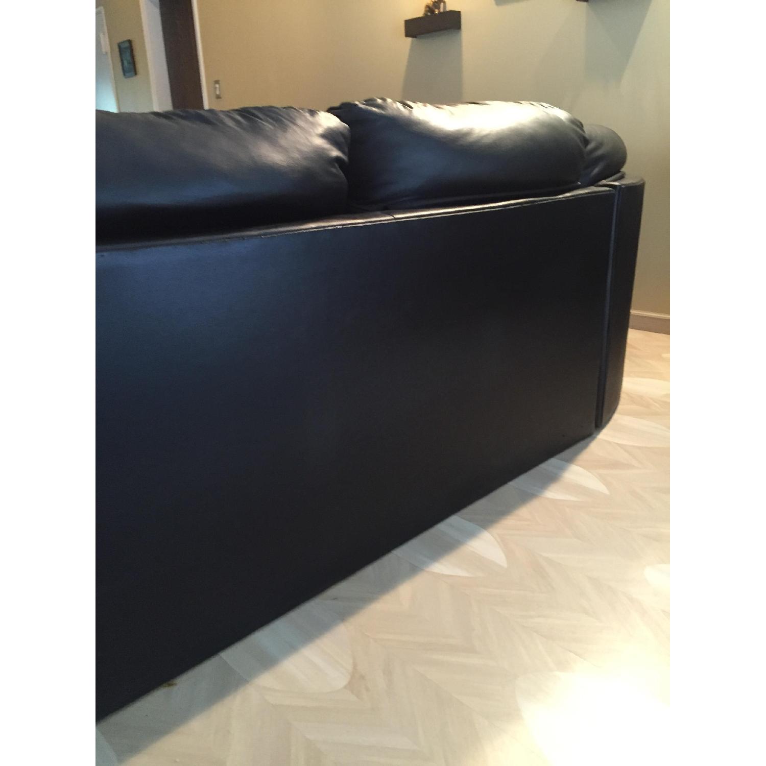Black Leather Sectional w/ Full Size Pull Out Bed - image-4
