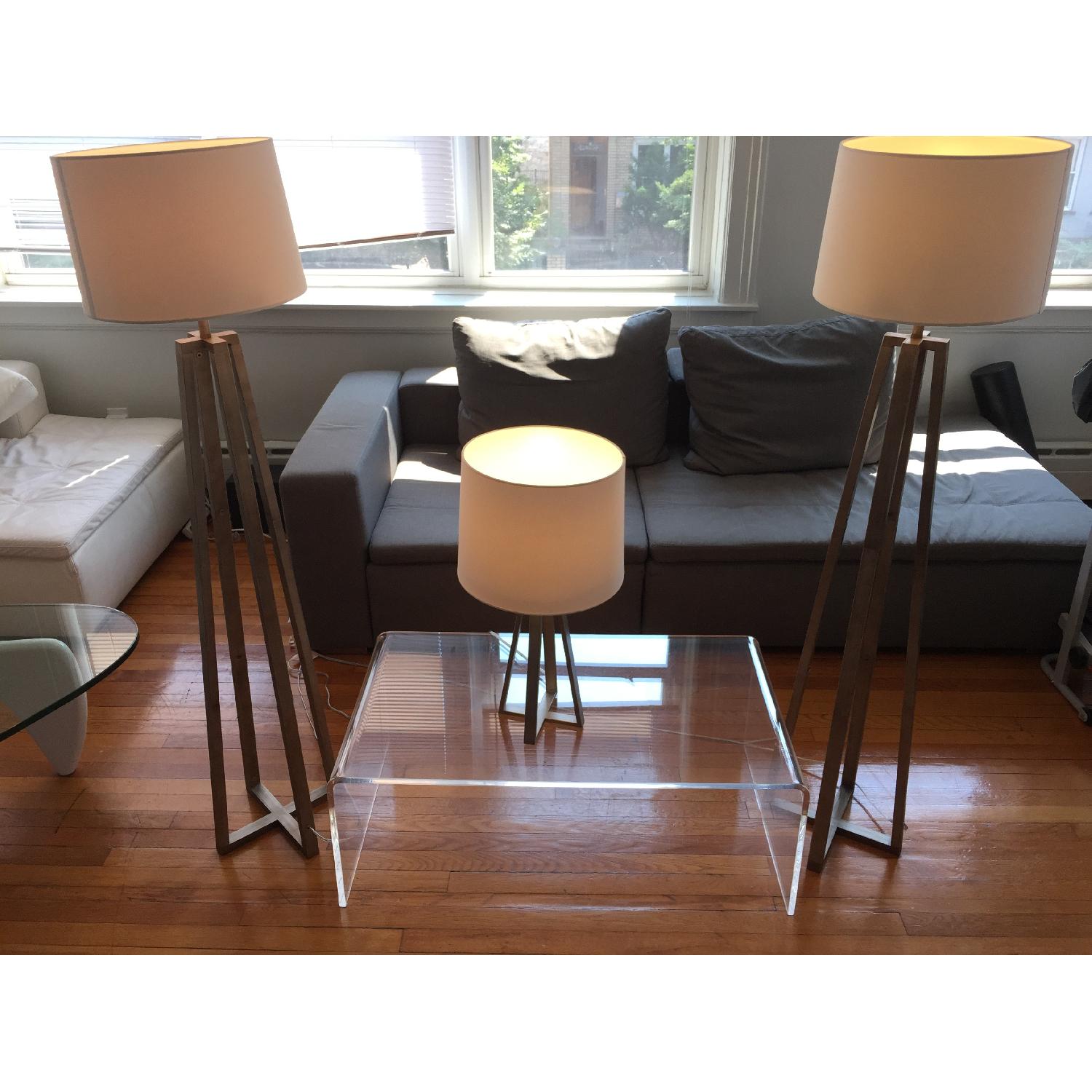 Target Threshold Metal Linear Floor Lamp + 2 Table Lamps Set of 3