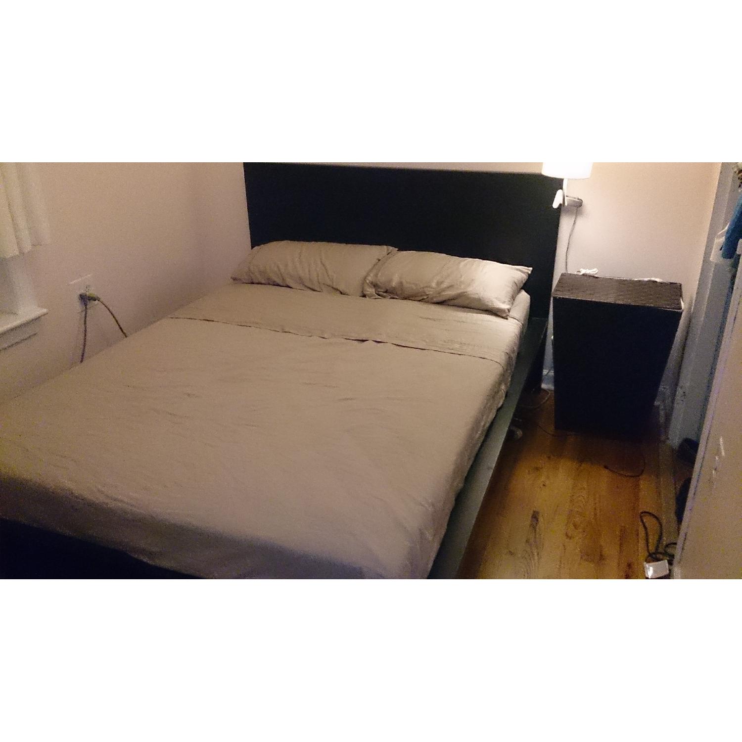 Ikea Malm Full Size Bed Frame w/ Slat Base & Mid Beam AptDeco