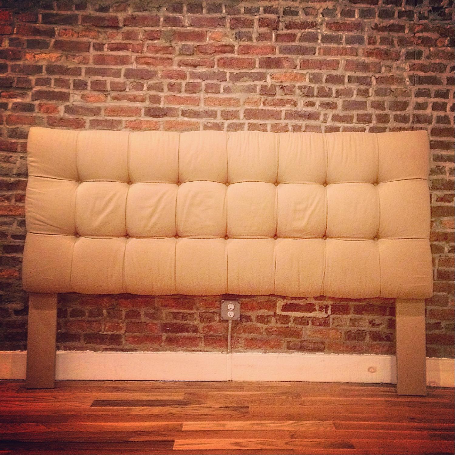 King-Size Tufted Linen Headboard - image-1