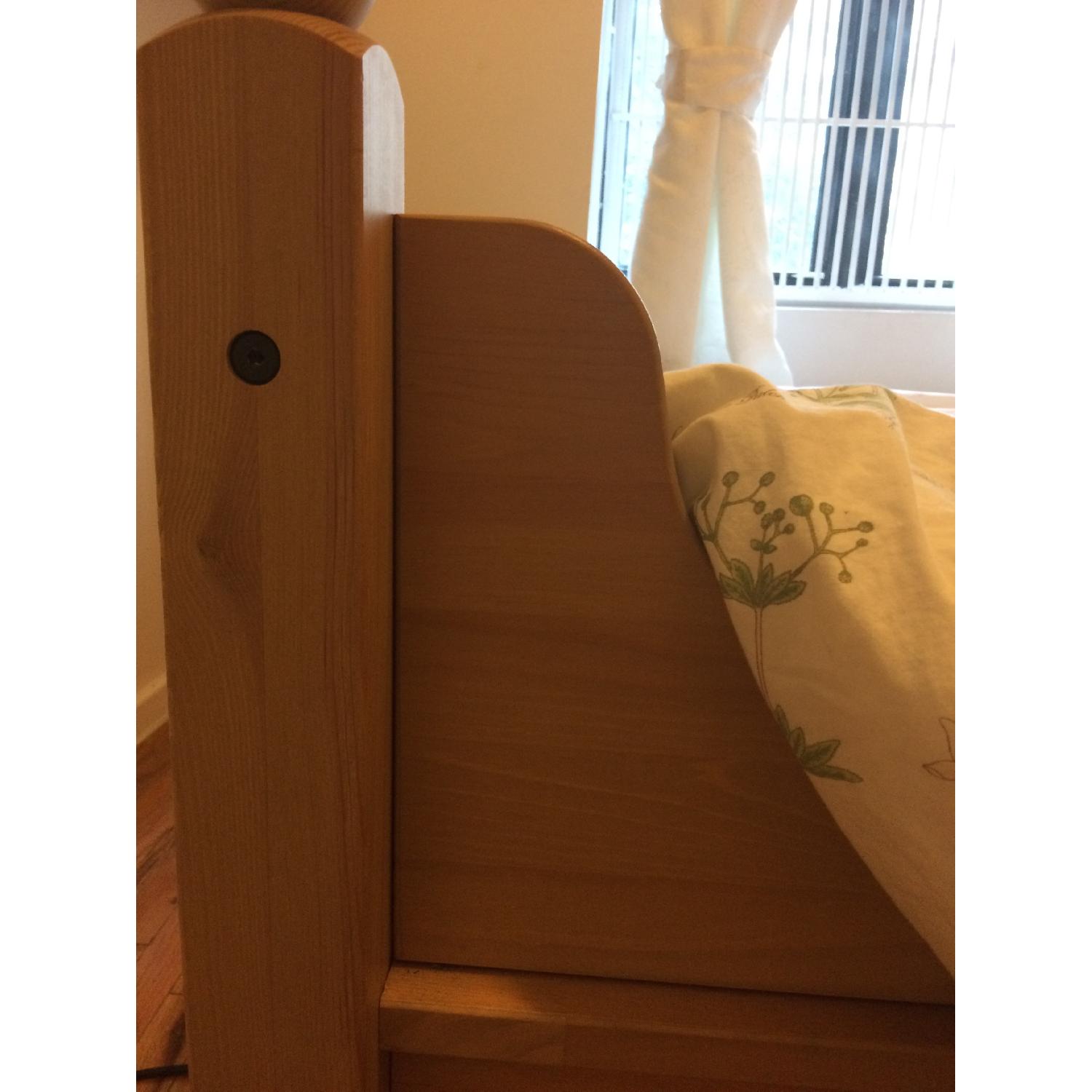 Ikea Hurdal Bed Frame w/ 4 Underbed Storage Boxes + Nightstand - image-5