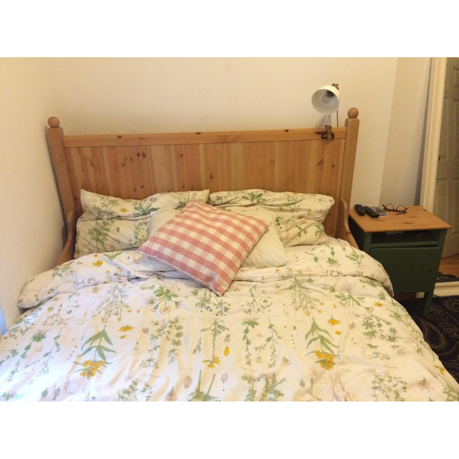 Ikea Hurdal Bed Frame w/ 4 Underbed Storage Boxes + Nightstand - image-7