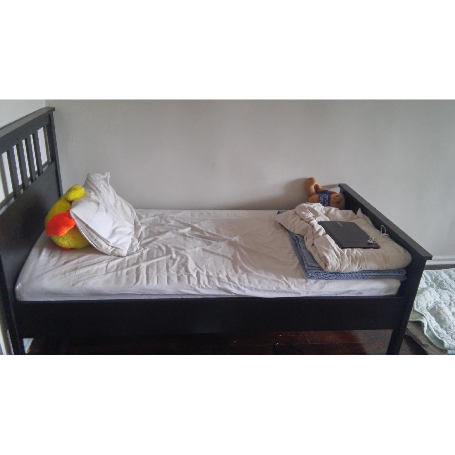 Ikea Dark Brown Twin Bed with Headboard - image-4
