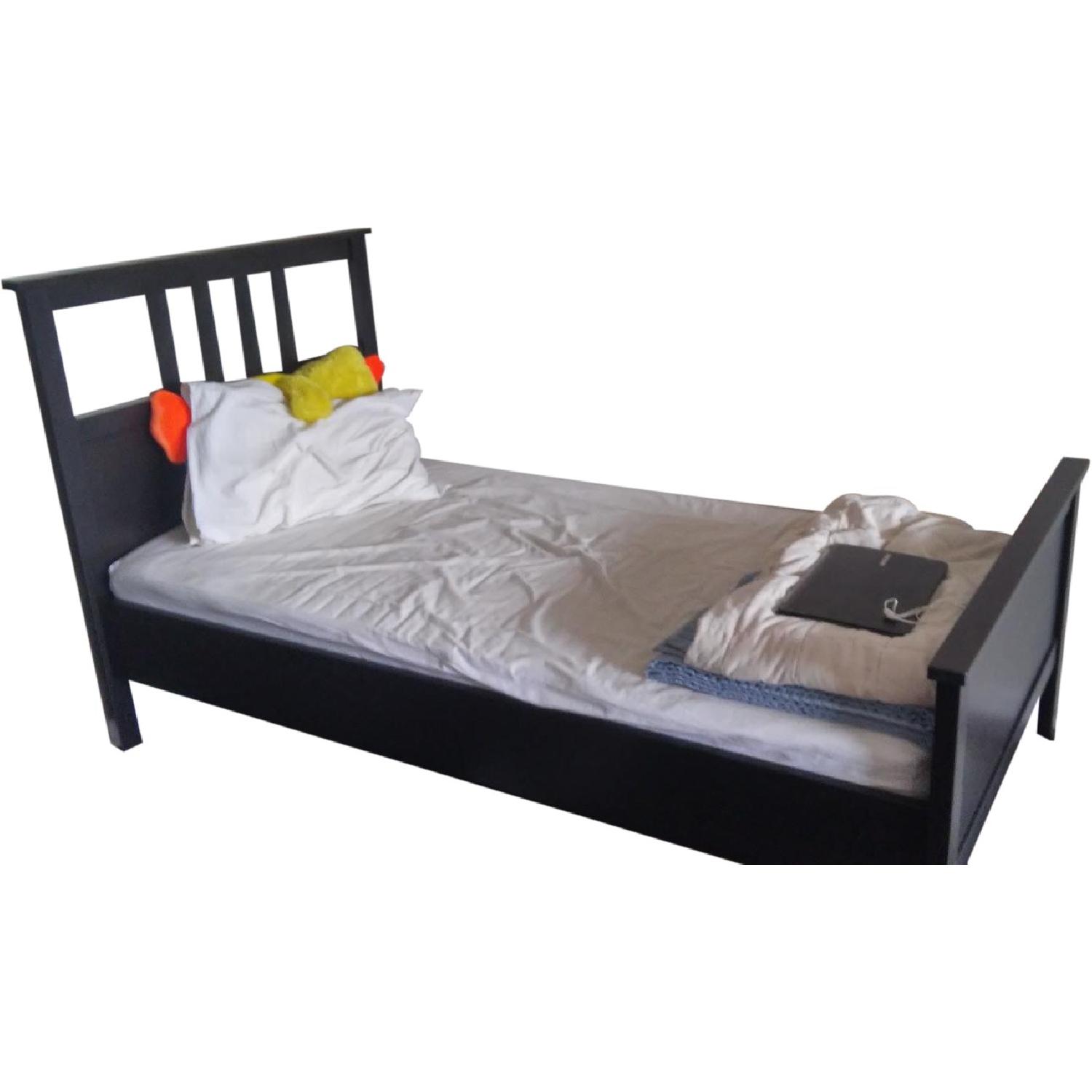 Ikea Dark Brown Twin Bed with Headboard AptDeco