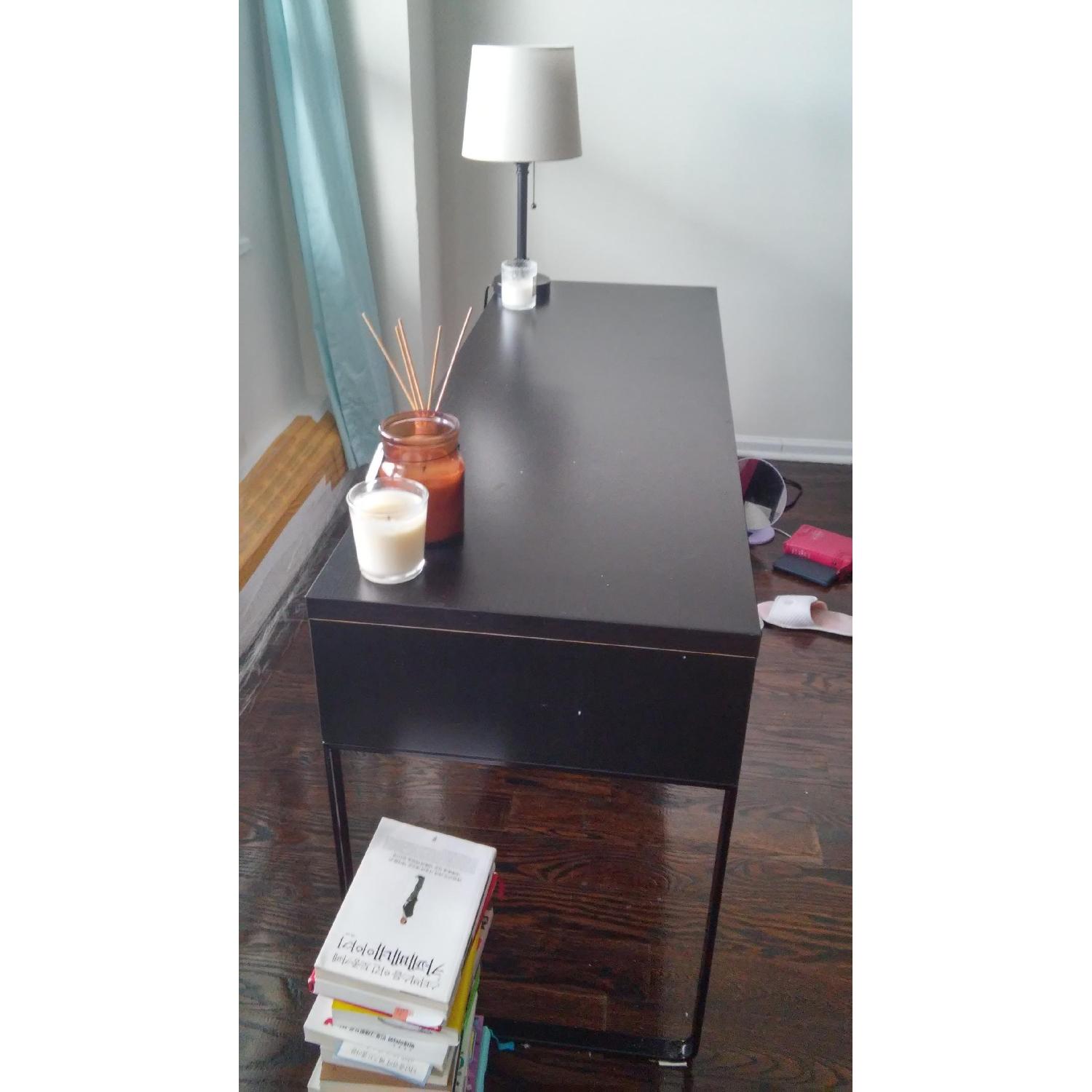Ikea Dark Brown Desk with 2 Drawers w/ Chair - image-4
