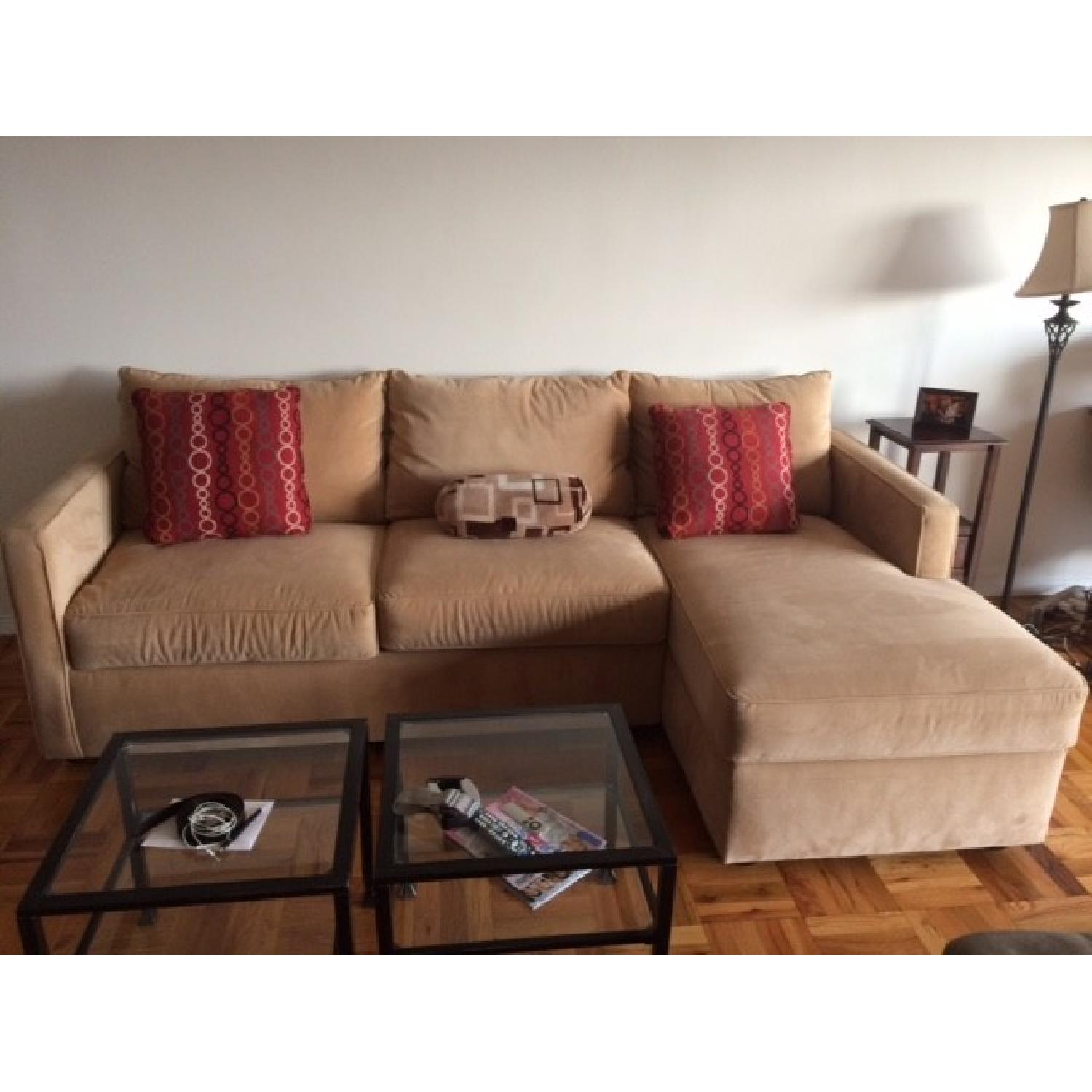 Klaussner Microfiber Couch w/ Chaise - image-2