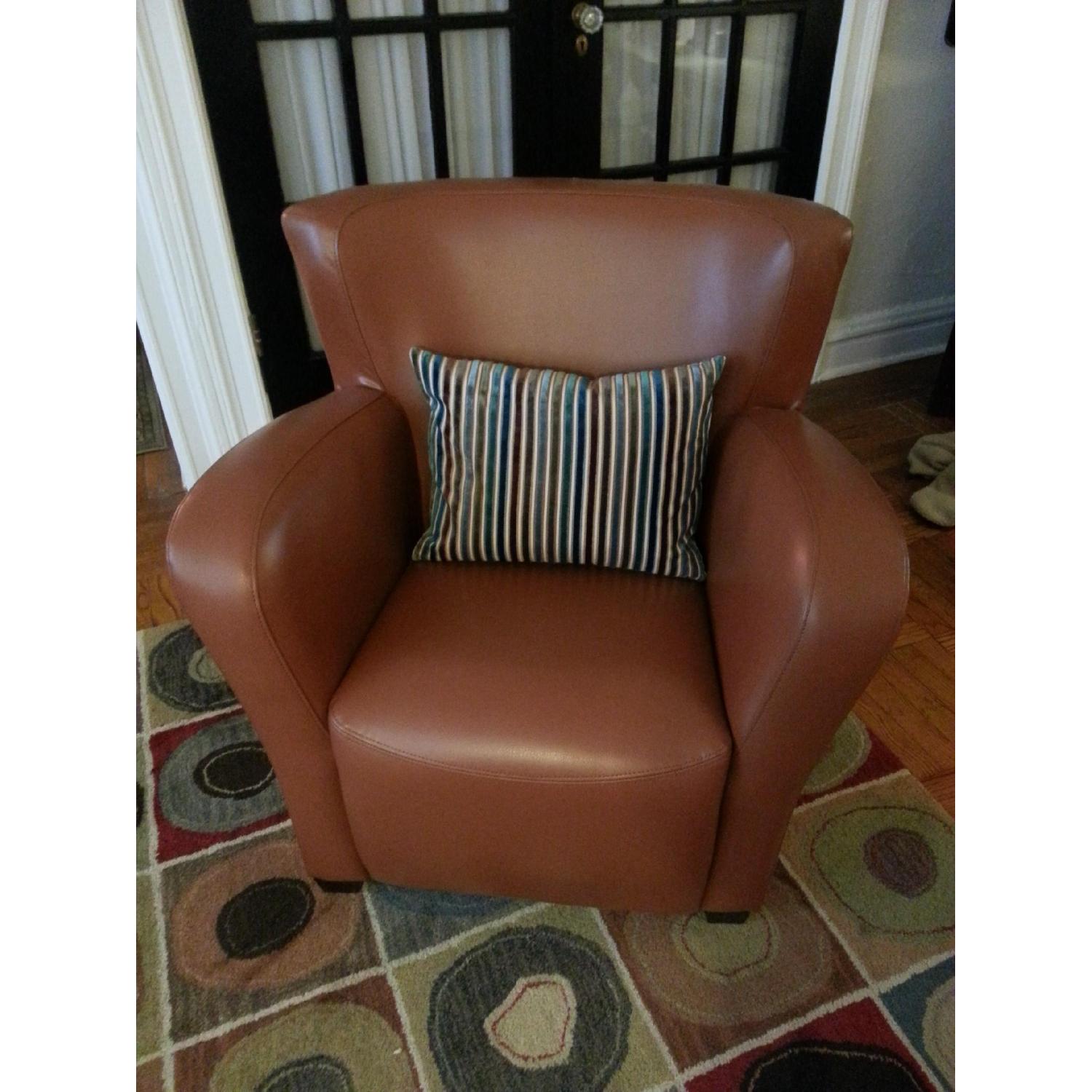 Grandin Road Oxford Leather Chair - Camel - image-1